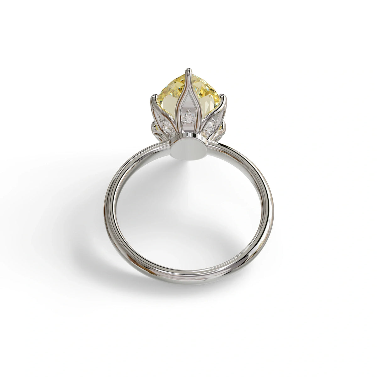 5 Carat Yellow Lab Grown Diamond Engagement Ring · Marquise Cut Hidden Halo | Etoile - view 9