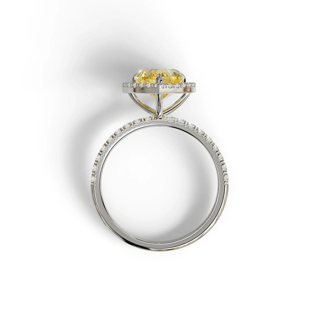 Yellow Heart Cut Halo & Pavé Lab Grown Diamond Engagement Ring - Gelia