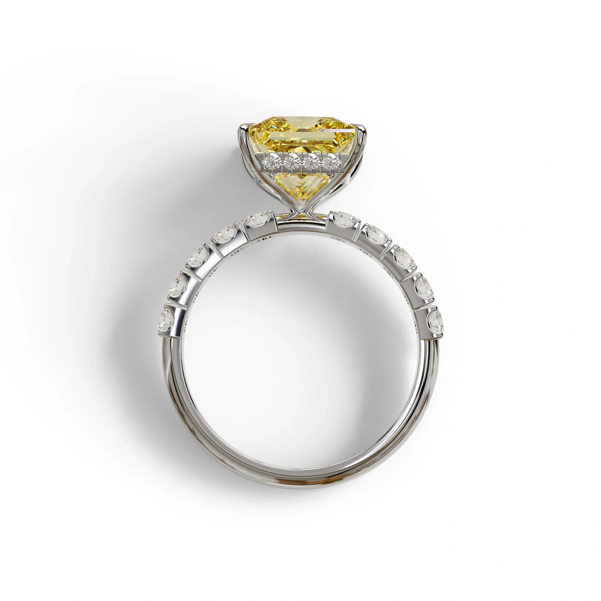 3 Carat Yellow Princess Cut Pave Lab Created Ring - Elysia