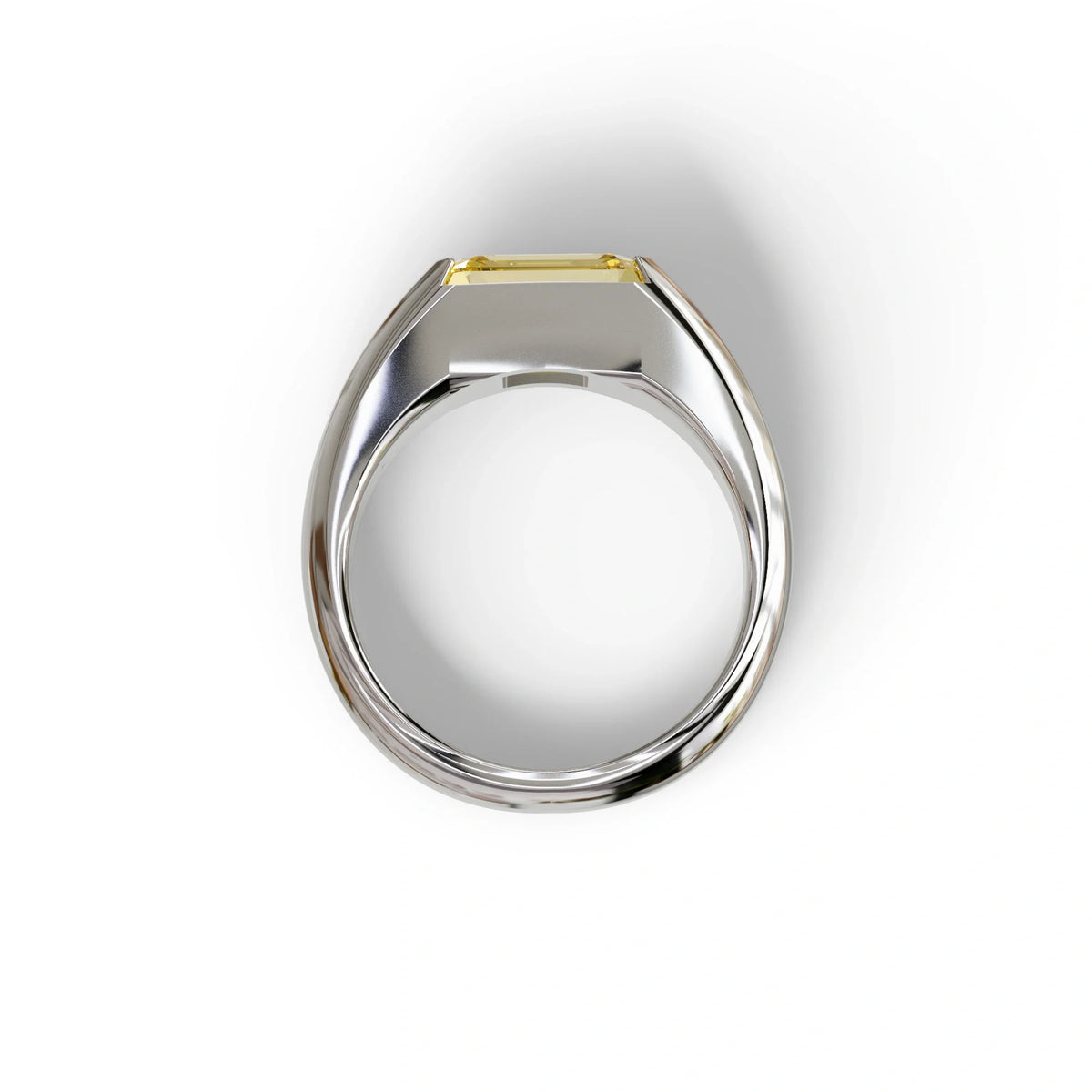 2 Carat Yellow Emerald Cut East West Lab Diamond Ring - Ashleen