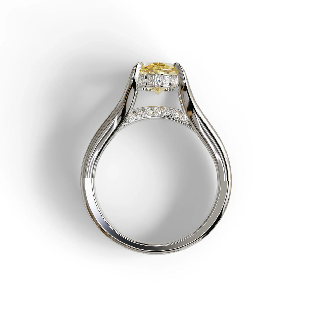 3 Carat Fancy Vivid Yellow Oval Cut Lab-Grown Diamond Engagement Ring – Beverly