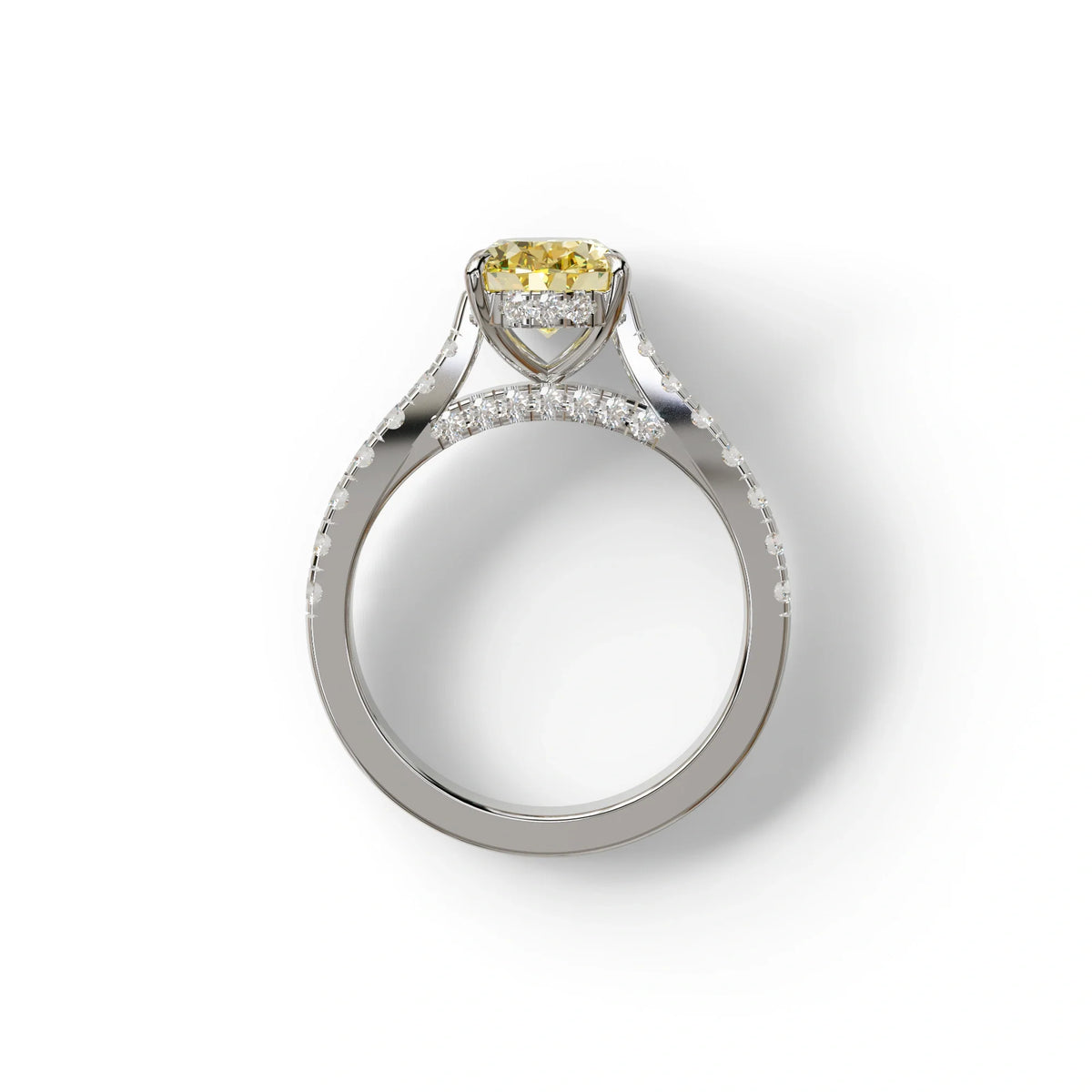 1.50 Carat Yellow Oval Cut Lab Diamond Engagement Ring - Scorpio