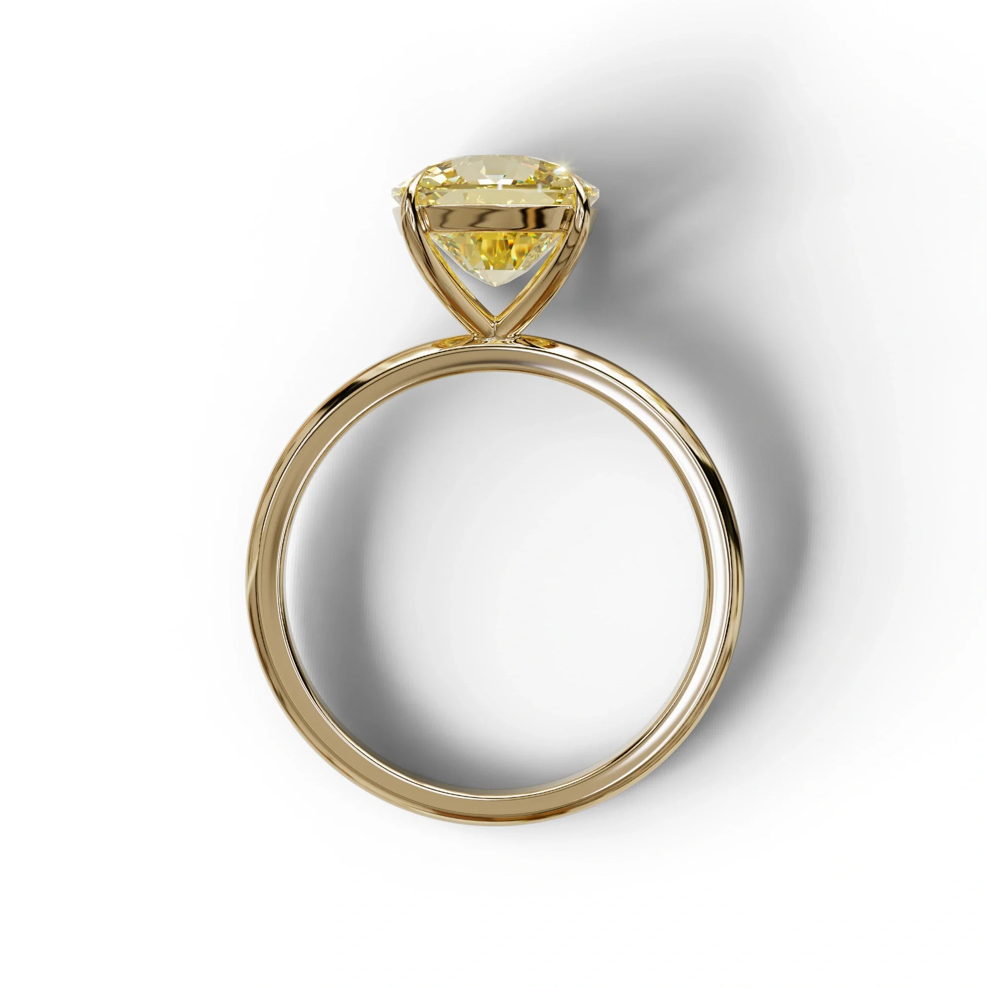 Yellow Cushion Cut Solitaire Lab Grown Diamond Engagement Ring - Mesmera