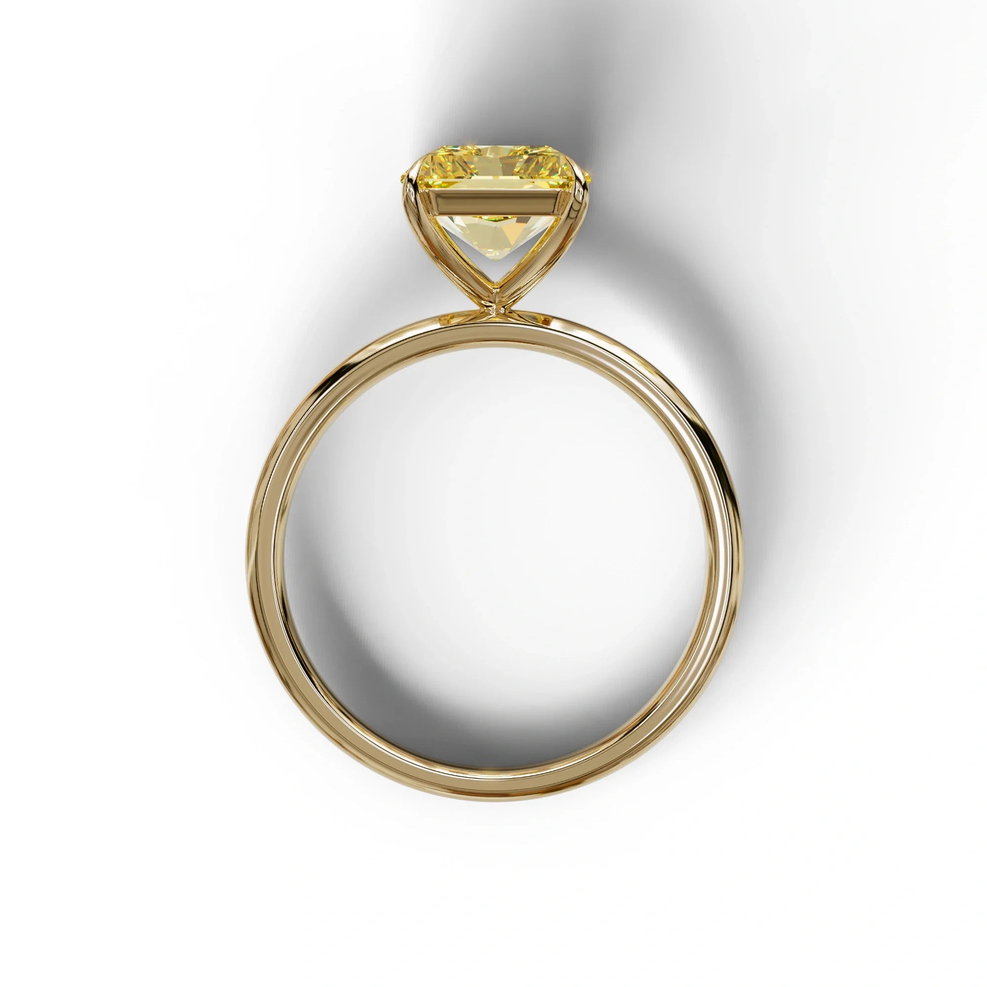 Yellow Radiant Cut Solitaire Lab Grown Diamond Engagement Ring - Papilia