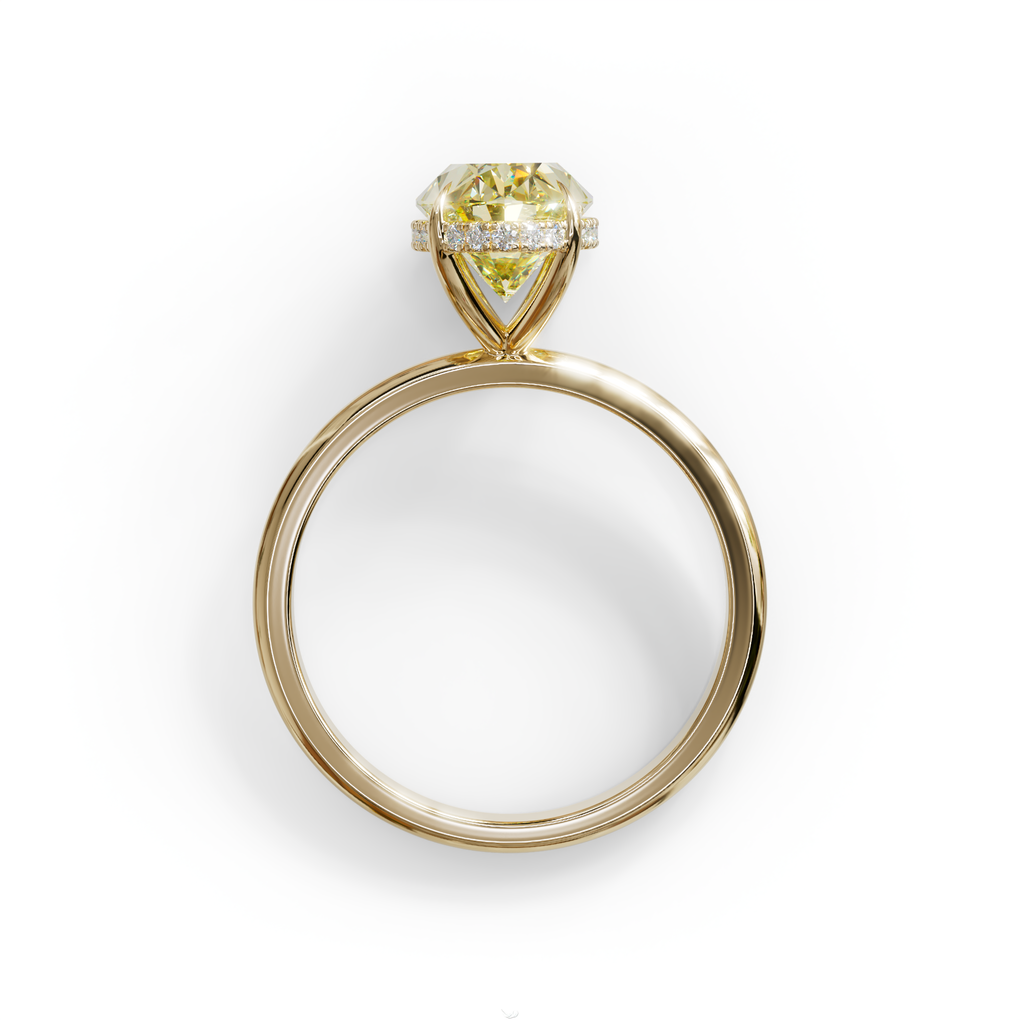 2.5 Carat Yellow Oval Cut Hidden Halo Lab Diamond Ring - Mi Amor