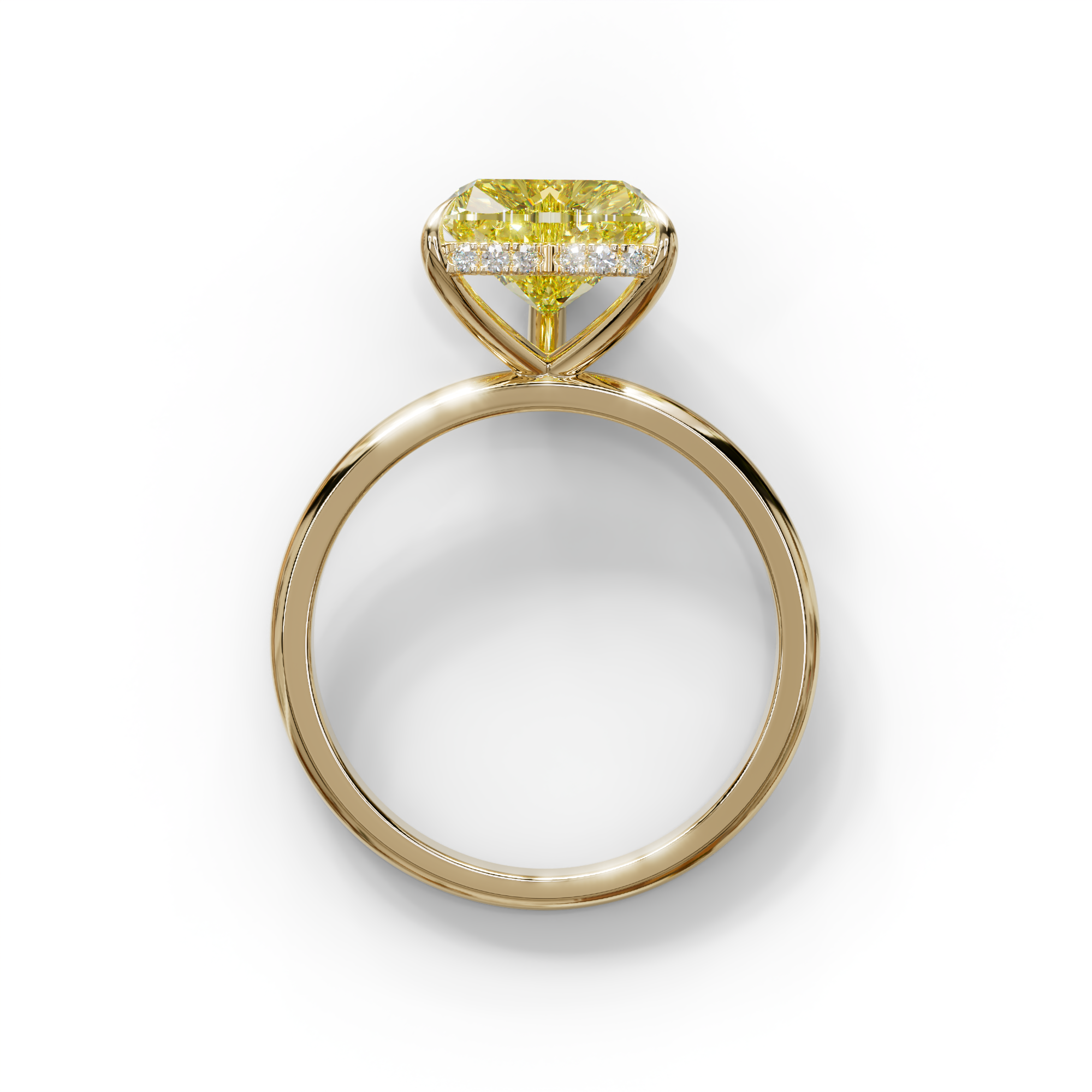 3 Carat Yellow Heart Cut Hidden Halo Set Lab Grown Diamond Engagement Ring