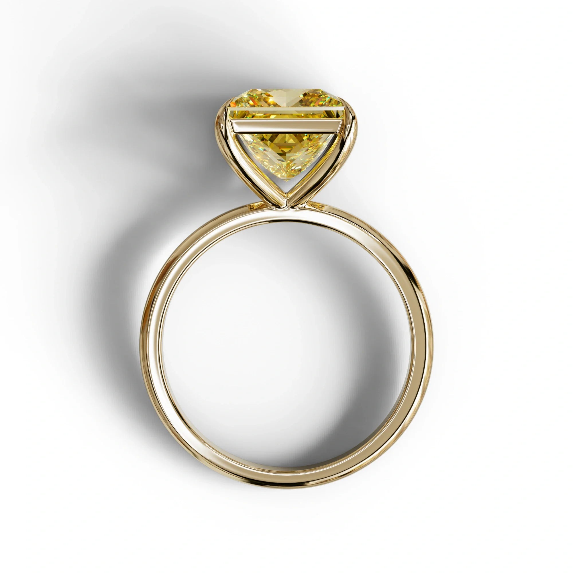 Yellow Princess Cut Solitaire Lab Grown Diamond Engagement Ring - Speyeria