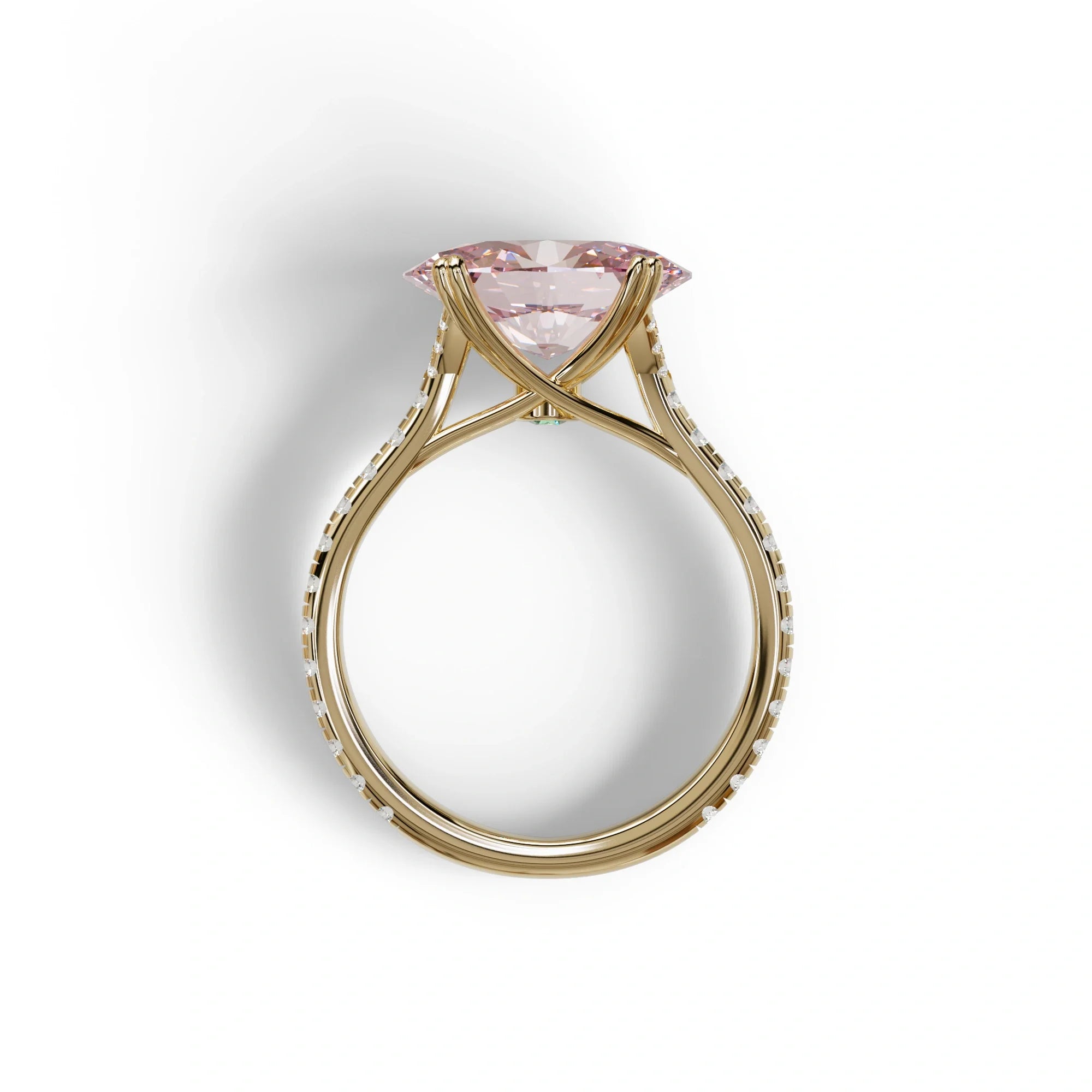 3 Carat Oval Cut Pink Lab Diamond Ring | Engagement Rings - Ellipse