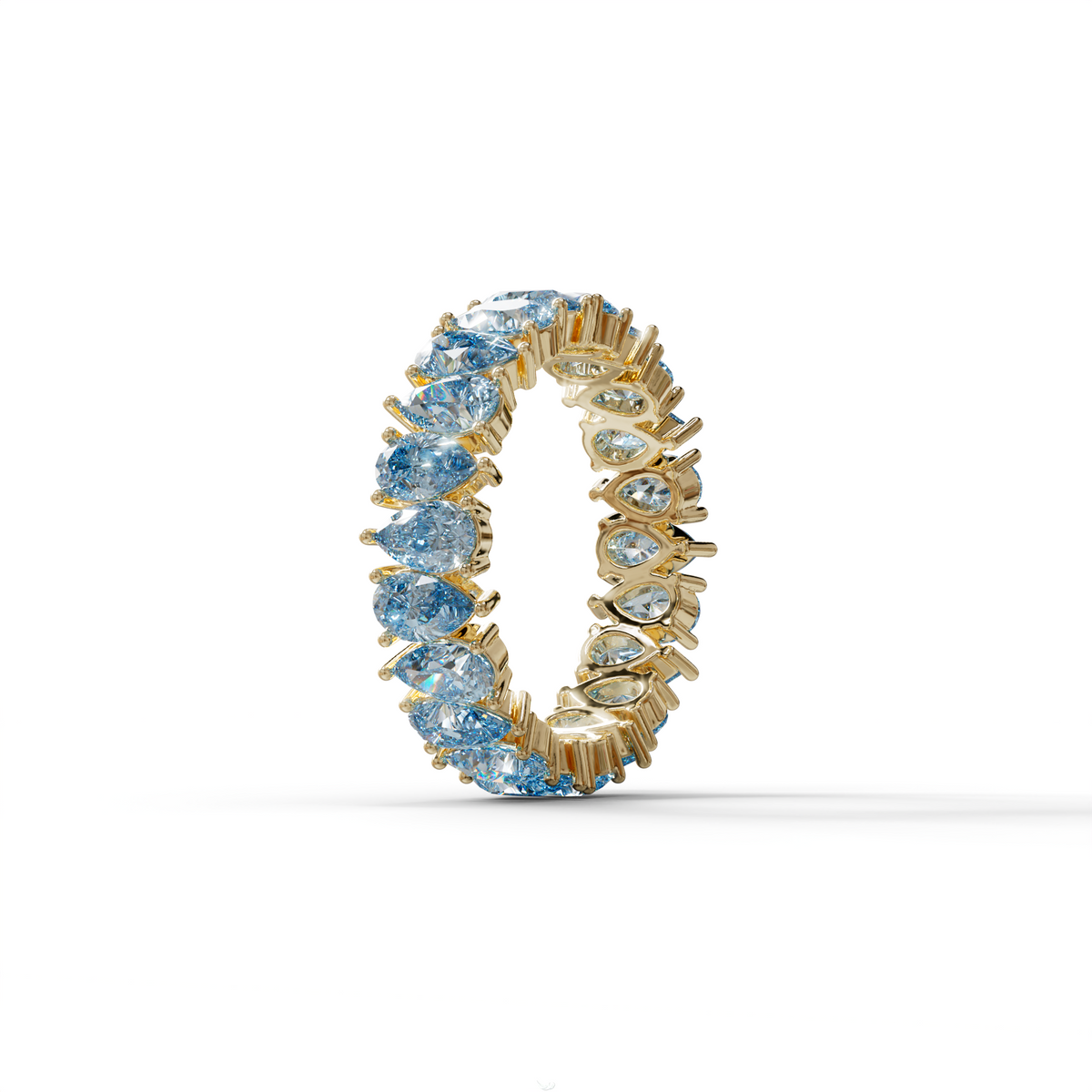 Blue Pear Diamond Full Eternity Band - Stackable Ring