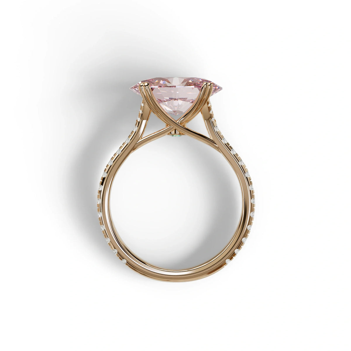 3 Carat Oval Cut Pink Lab Diamond Ring | Engagement Rings - Ellipse