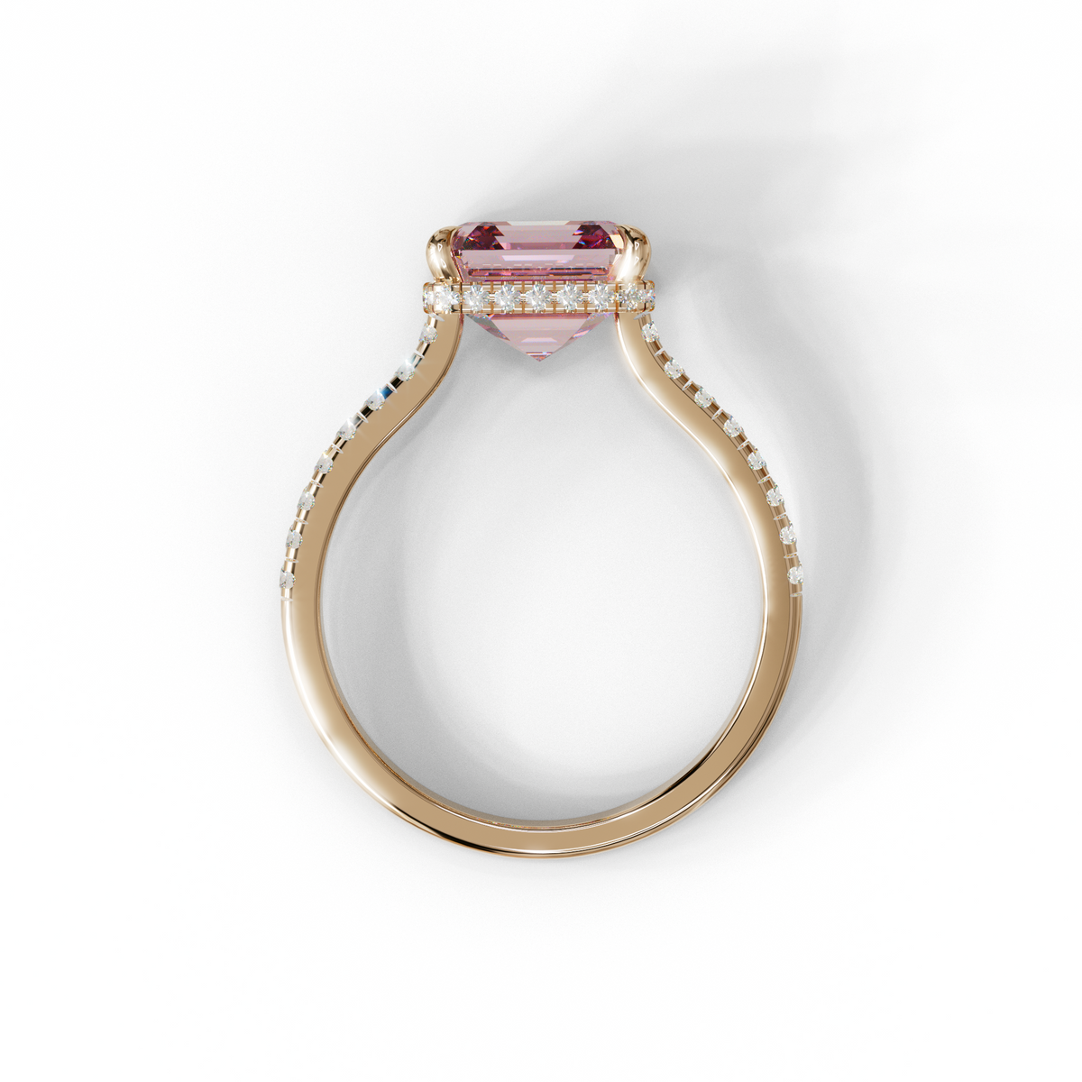 2 to 4 Carat Pink Lab Grown Diamond Engagement Ring – Asscher Cut Halo | Marlene