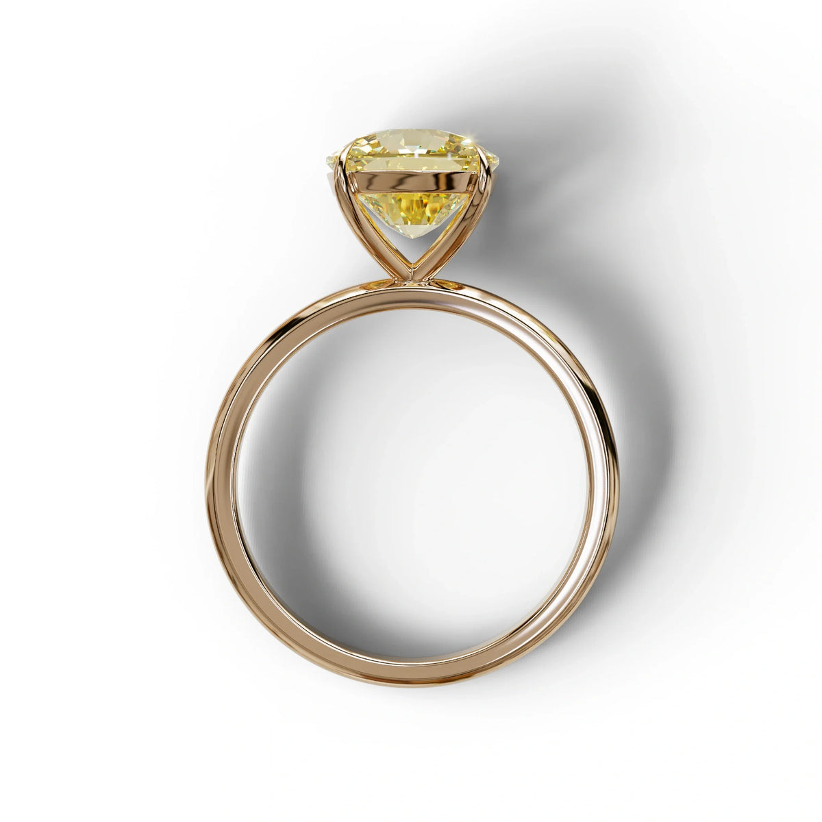 Yellow Cushion Cut Solitaire Lab Grown Diamond Engagement Ring - Mesmera