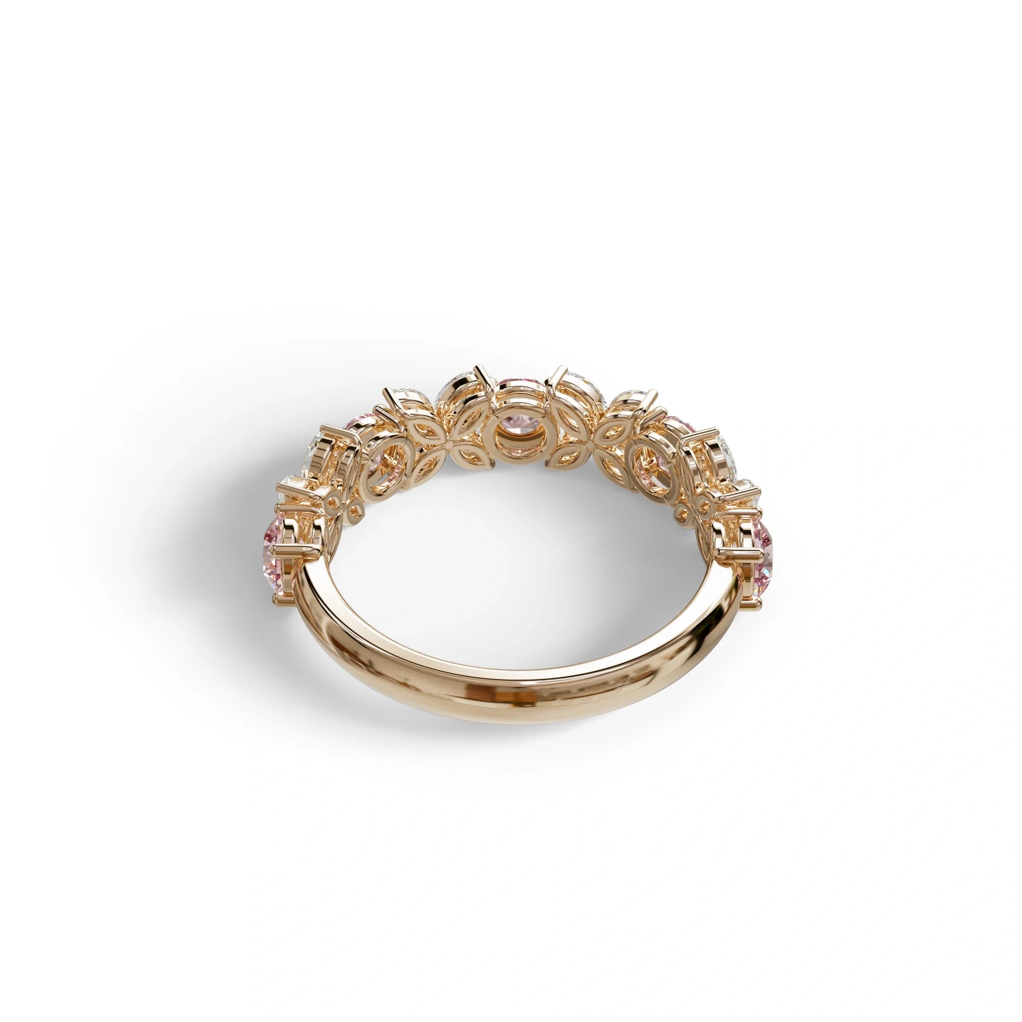 Yellow Gold Marquise & Round Brilliant Diamond Flower Cluster Ring - 18k Gold