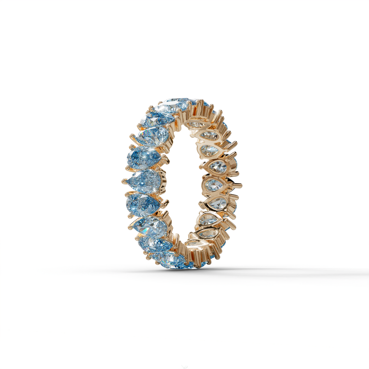 Blue Pear Diamond Full Eternity Band - Stackable Ring
