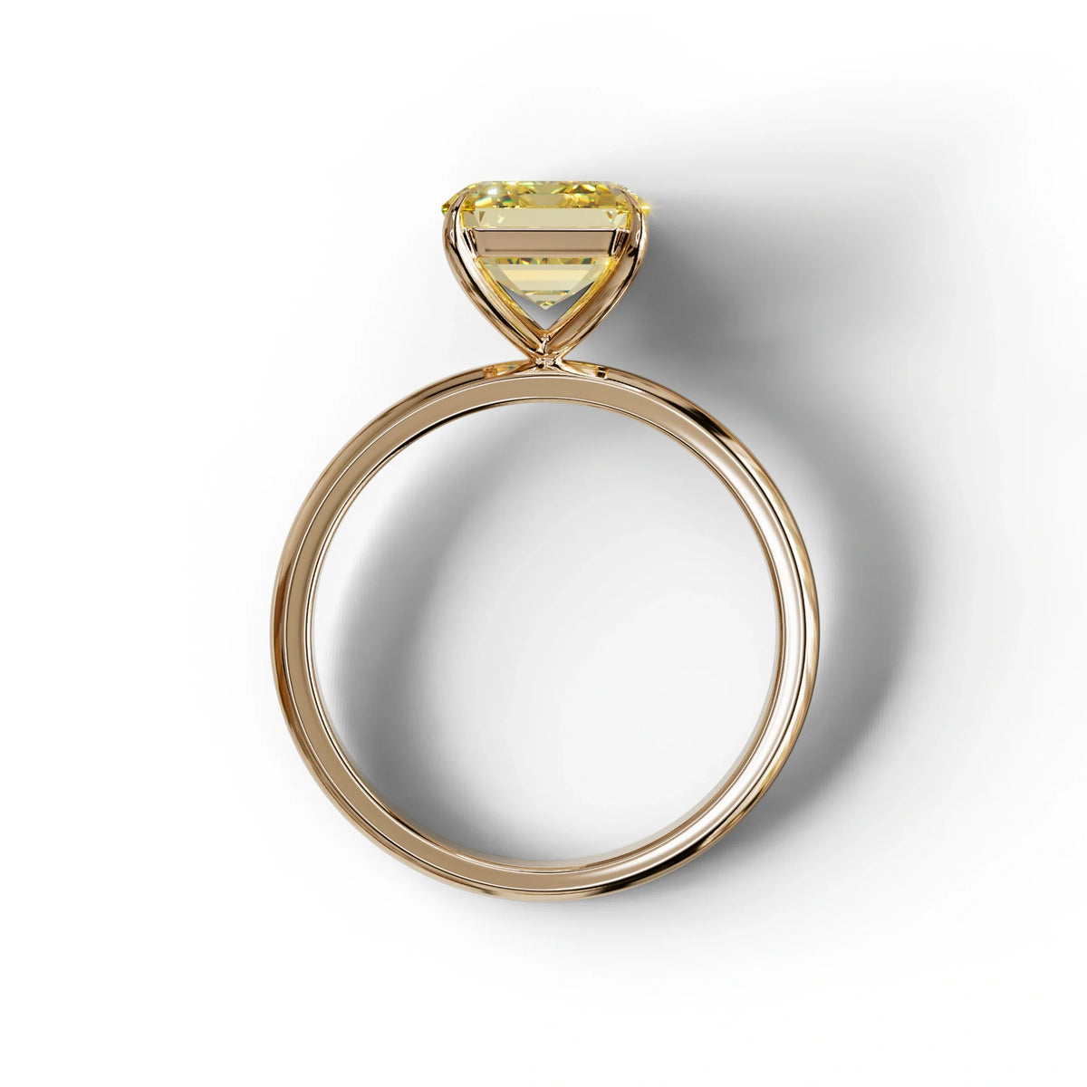 Yellow Emerald Cut Solitaire Lab Grown Diamond Engagement Ring - Vanessa