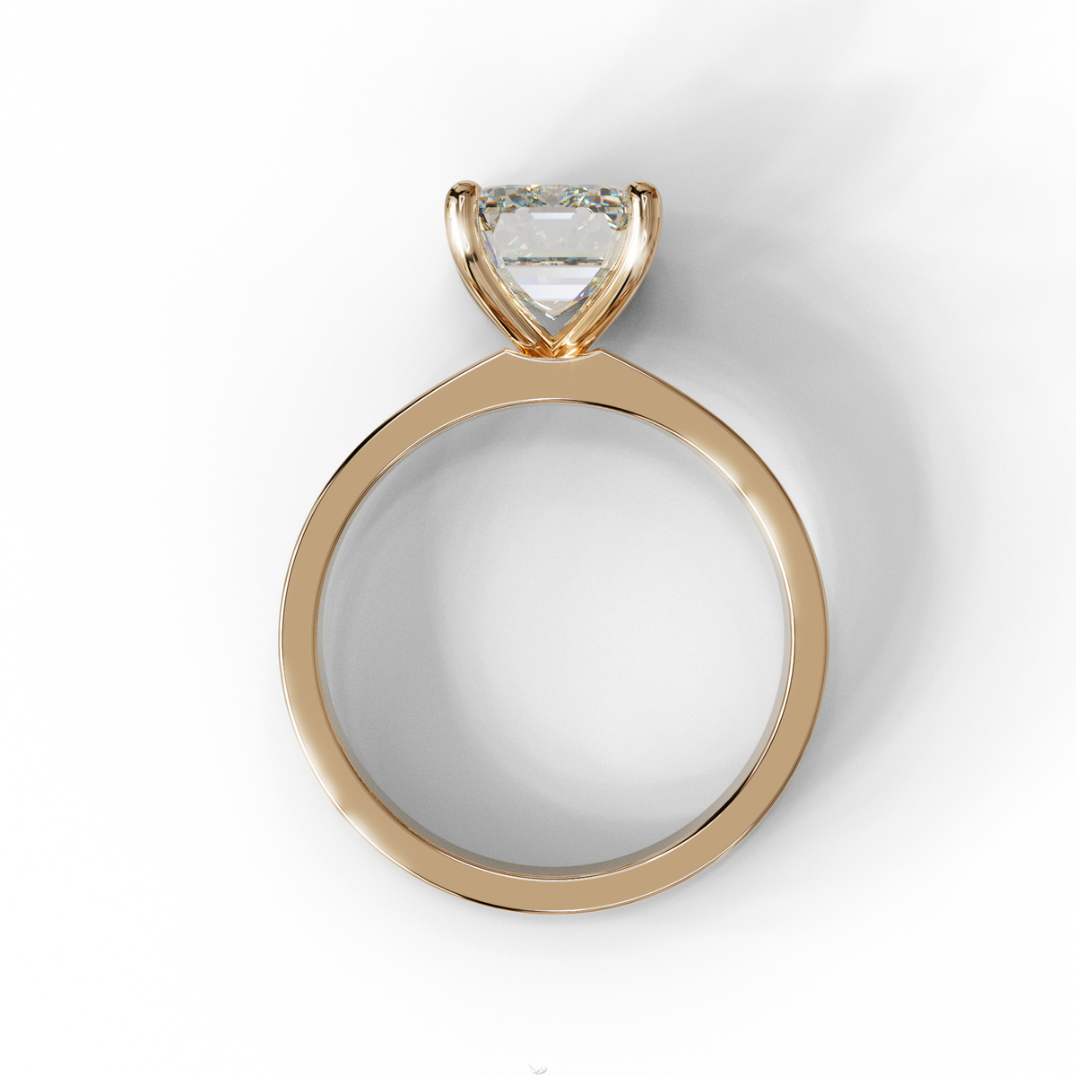 3 Carat Emerald Lab Grown Diamond Solitaire Engagement Ring - Zulu