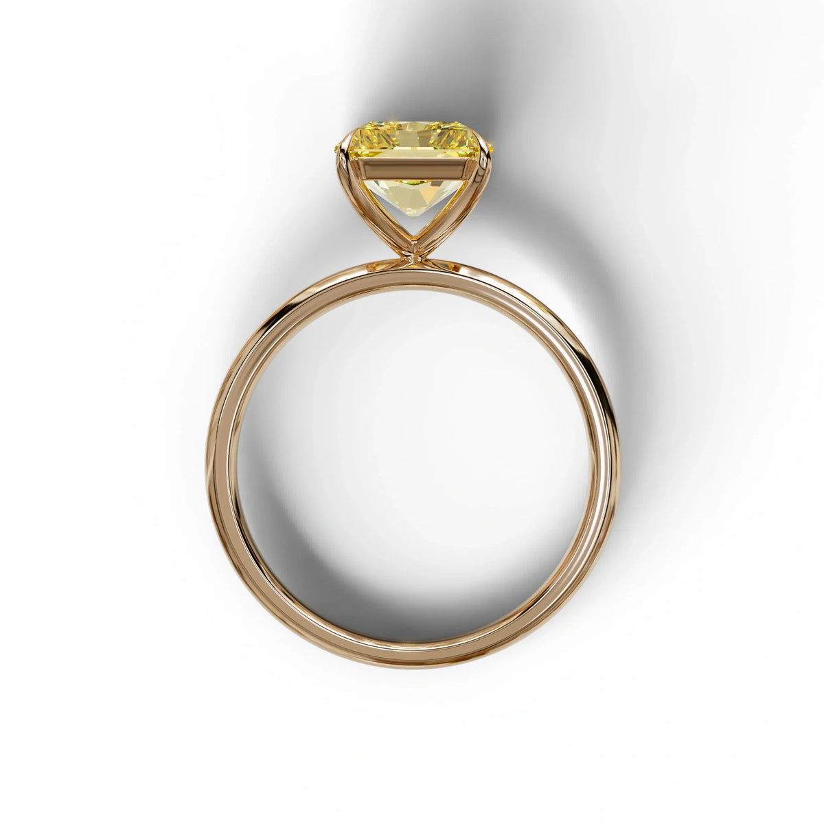 Yellow Radiant Cut Solitaire Lab Grown Diamond Engagement Ring - Papilia
