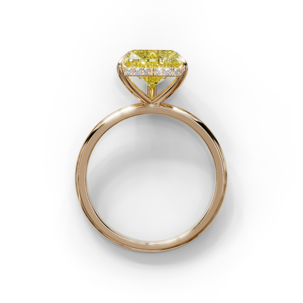 3 Carat Yellow Heart Cut Hidden Halo Set Lab Grown Diamond Engagement Ring
