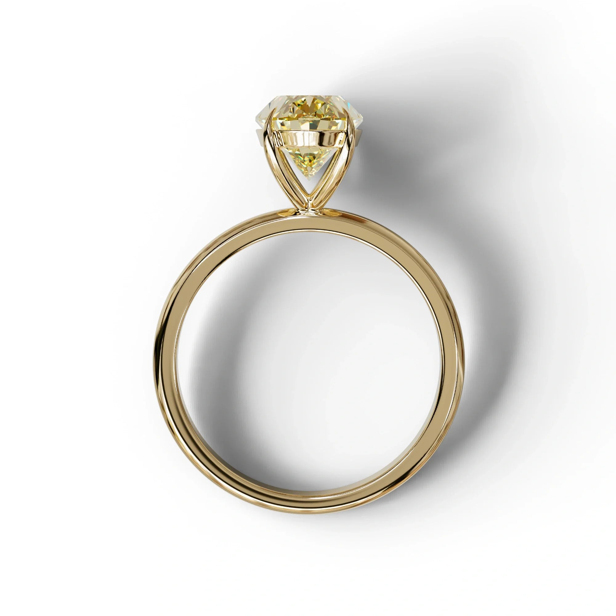 Fancy Yellow Oval Cut Solitaire Lab Grown Diamond Engagement Ring Curiosa