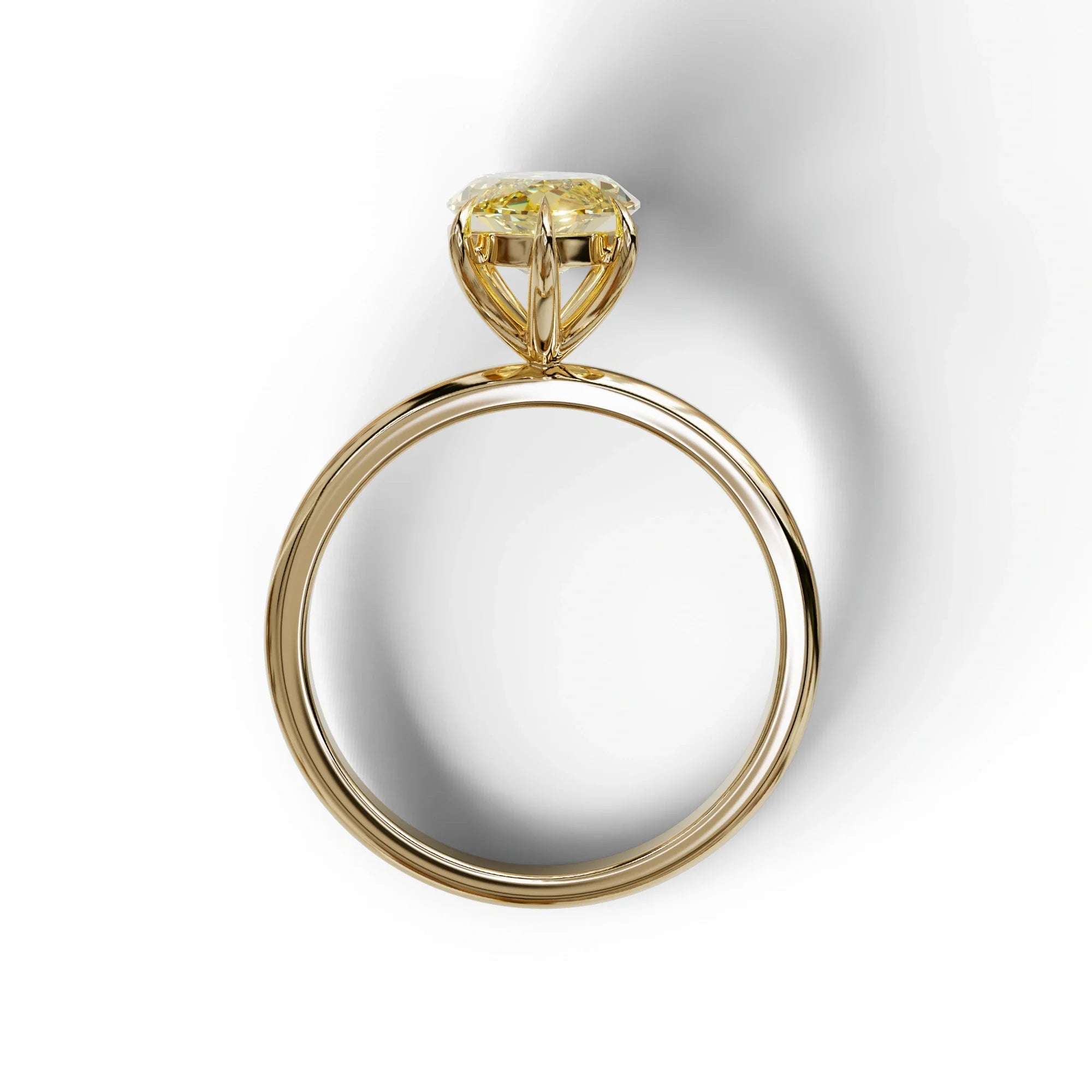 Fancy Yellow Marquise Cut Solitaire Lab Grown Diamond Engagement Ring - Celestina