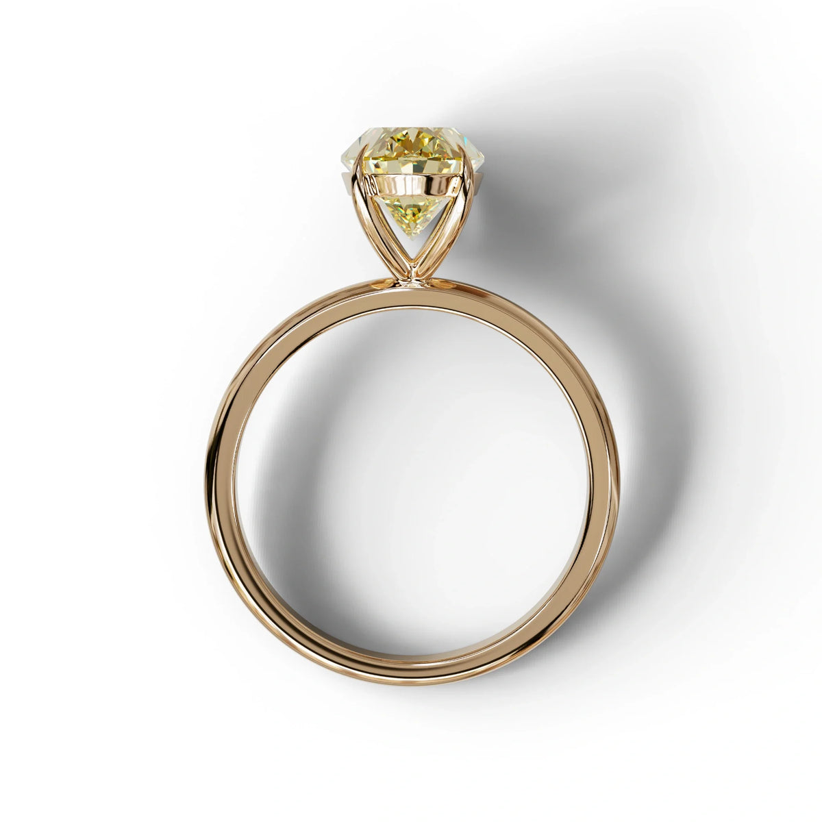 Fancy Yellow Oval Cut Solitaire Lab Grown Diamond Engagement Ring Curiosa