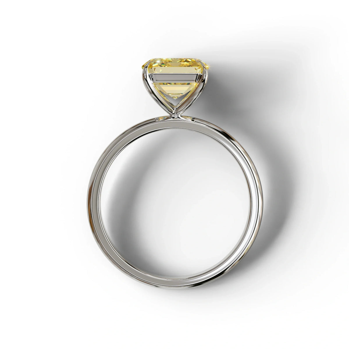 Yellow Emerald Cut Solitaire Lab Grown Diamond Engagement Ring - Vanessa