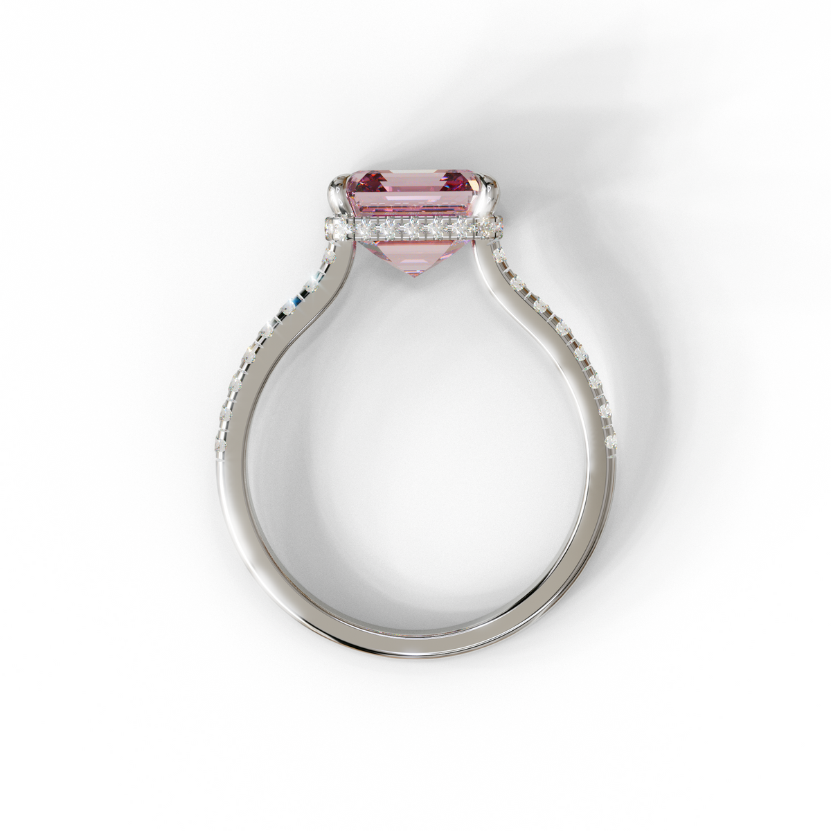 2 to 4 Carat Pink Lab Grown Diamond Engagement Ring – Asscher Cut Halo | Marlene