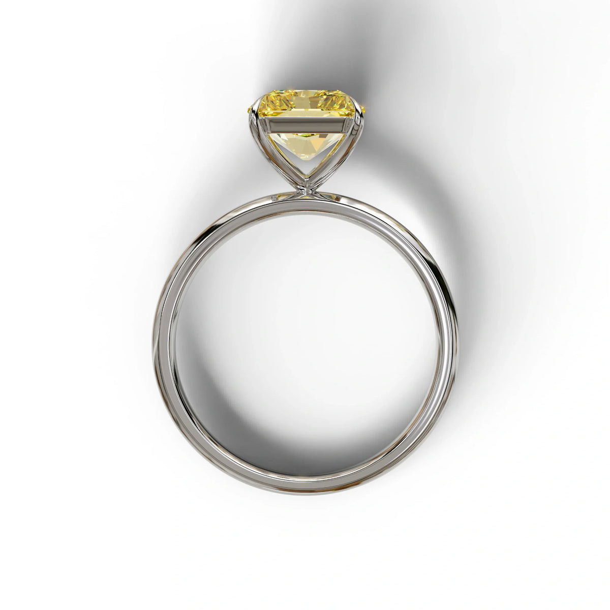Yellow Radiant Cut Solitaire Lab Grown Diamond Engagement Ring - Papilia