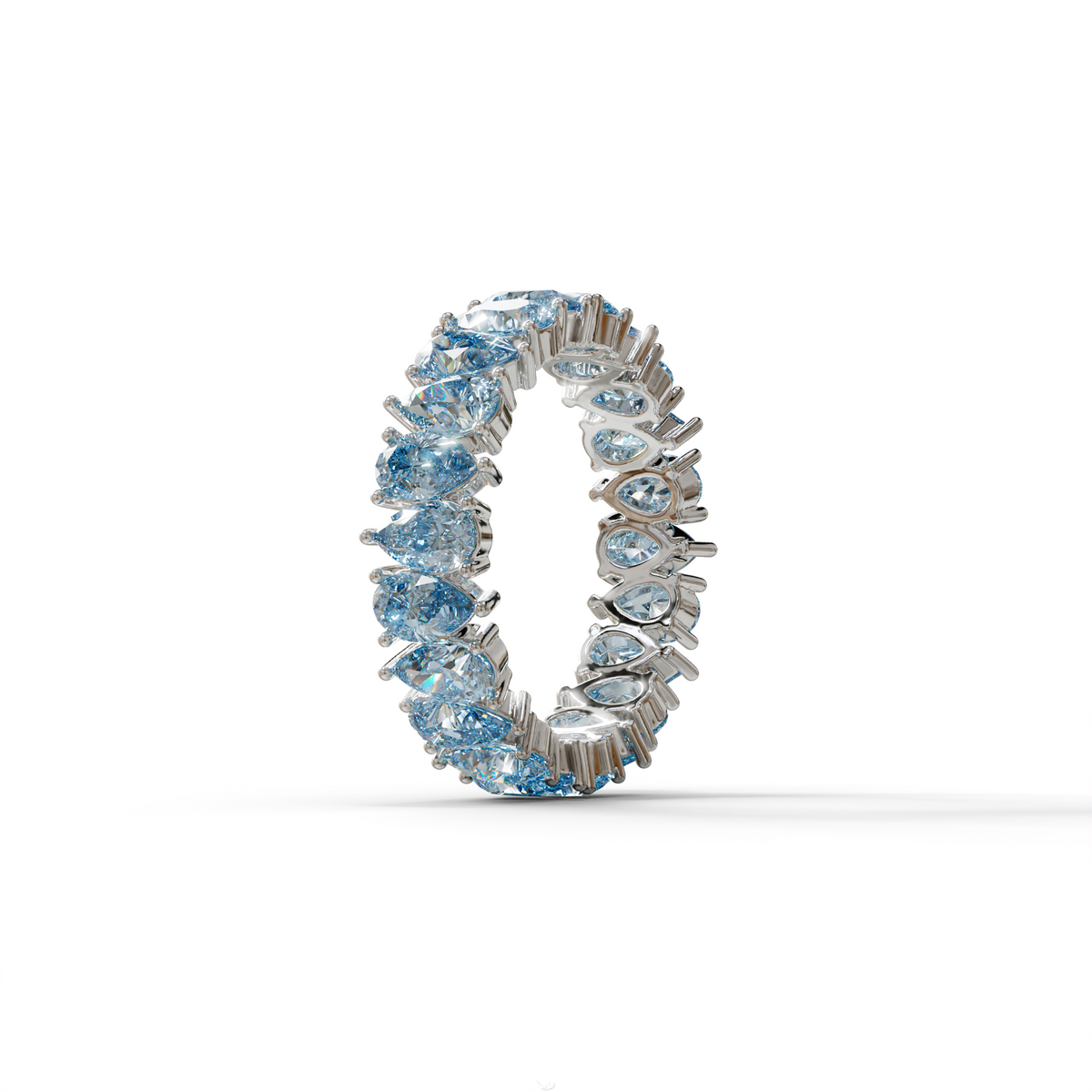 Blue Pear Diamond Full Eternity Band - Stackable Ring