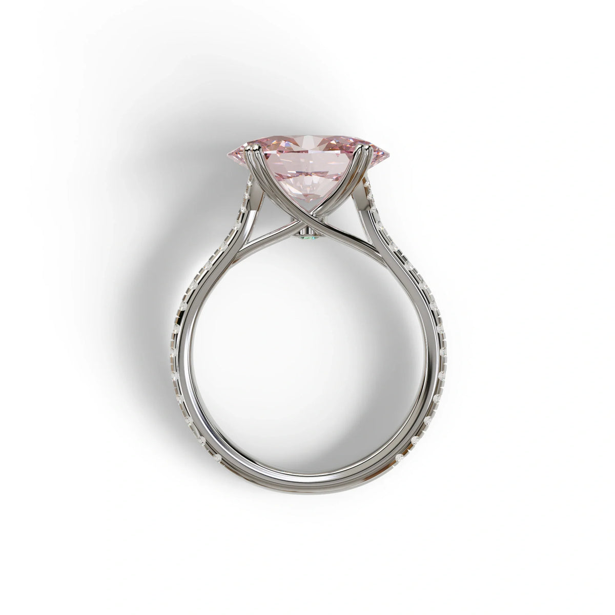 3 Carat Oval Cut Pink Lab Diamond Ring | Engagement Rings - Ellipse