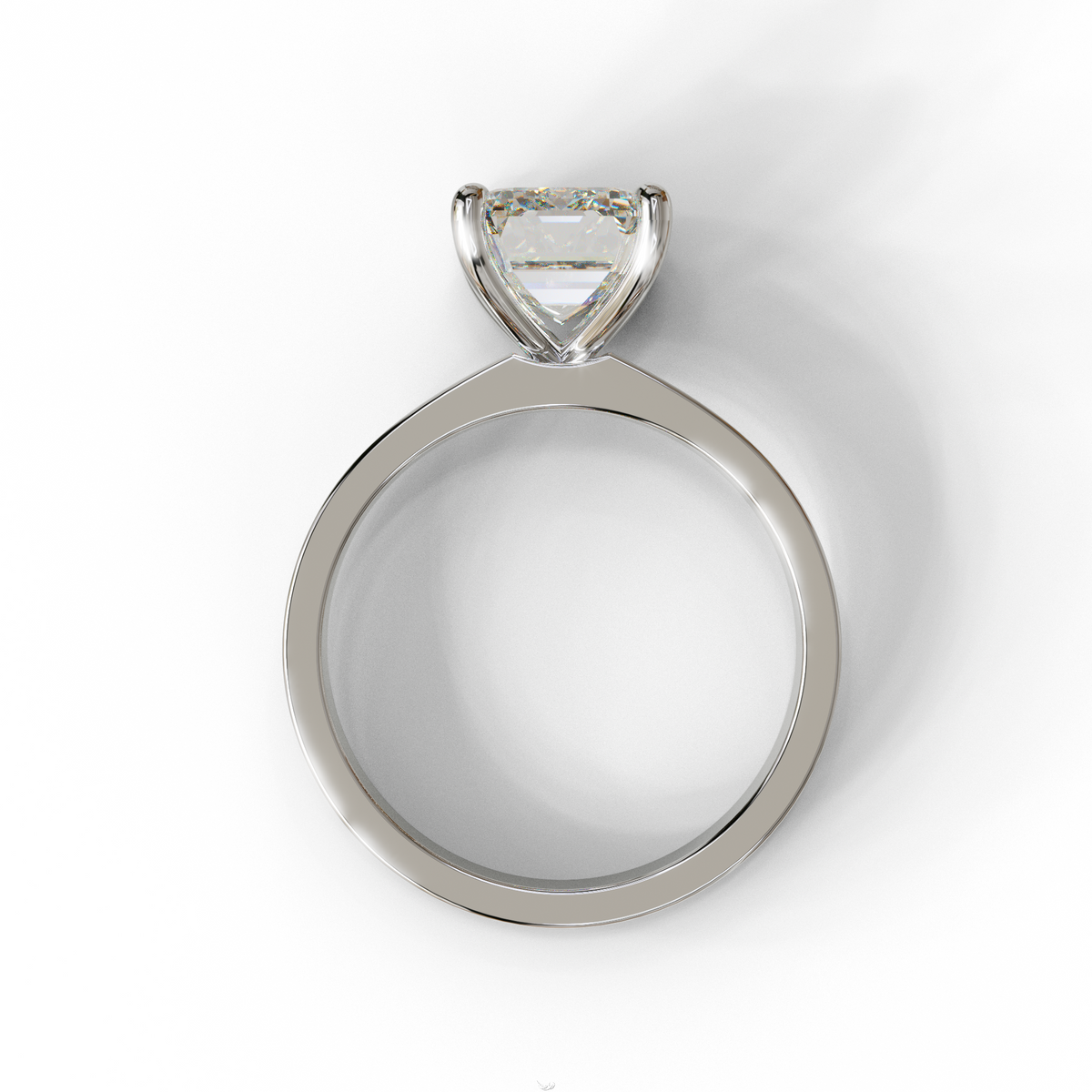 3 Carat Emerald Lab Grown Diamond Solitaire Engagement Ring - Zulu