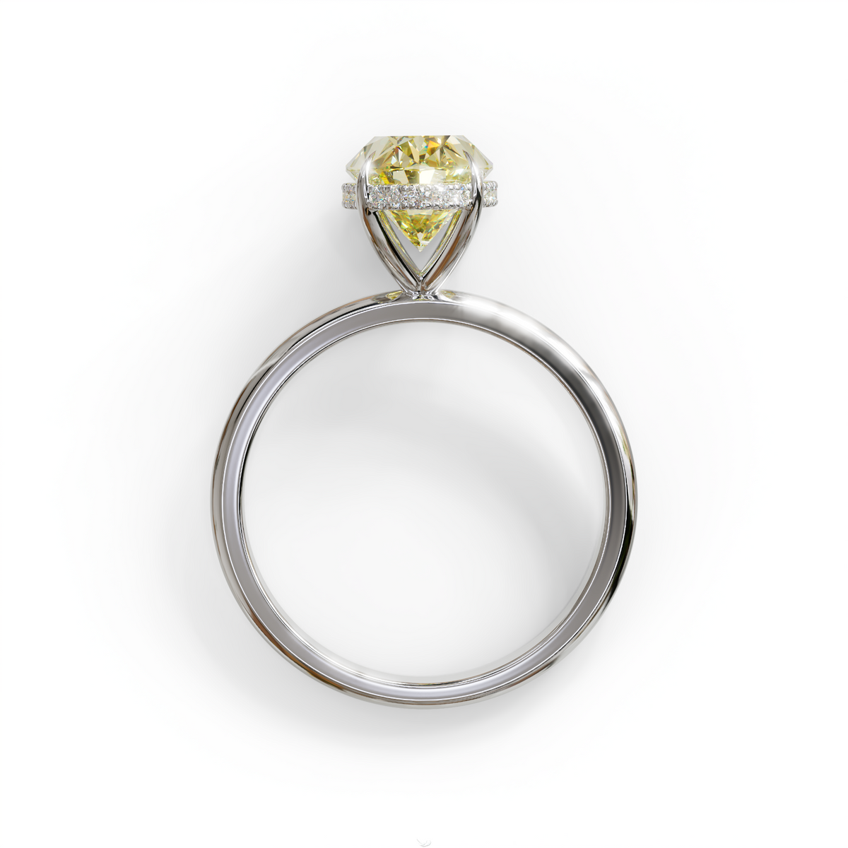 2.5 Carat Yellow Oval Cut Hidden Halo Lab Diamond Ring - Mi Amor