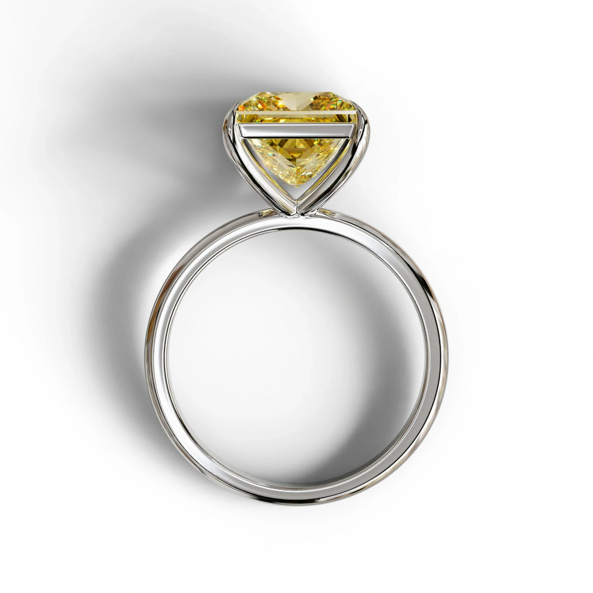 Yellow Princess Cut Solitaire Lab Grown Diamond Engagement Ring - Speyeria