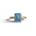 Fancy Blue Emerald Cut Solitaire Lab Grown Diamond Engagement Ring - Vanessa - 2 Carat / 10K Solid Gold / Yellow Gold