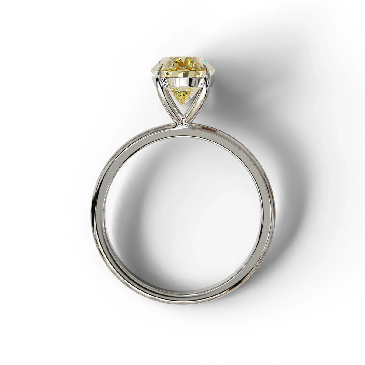 Fancy Yellow Oval Cut Solitaire Lab Grown Diamond Engagement Ring Curiosa