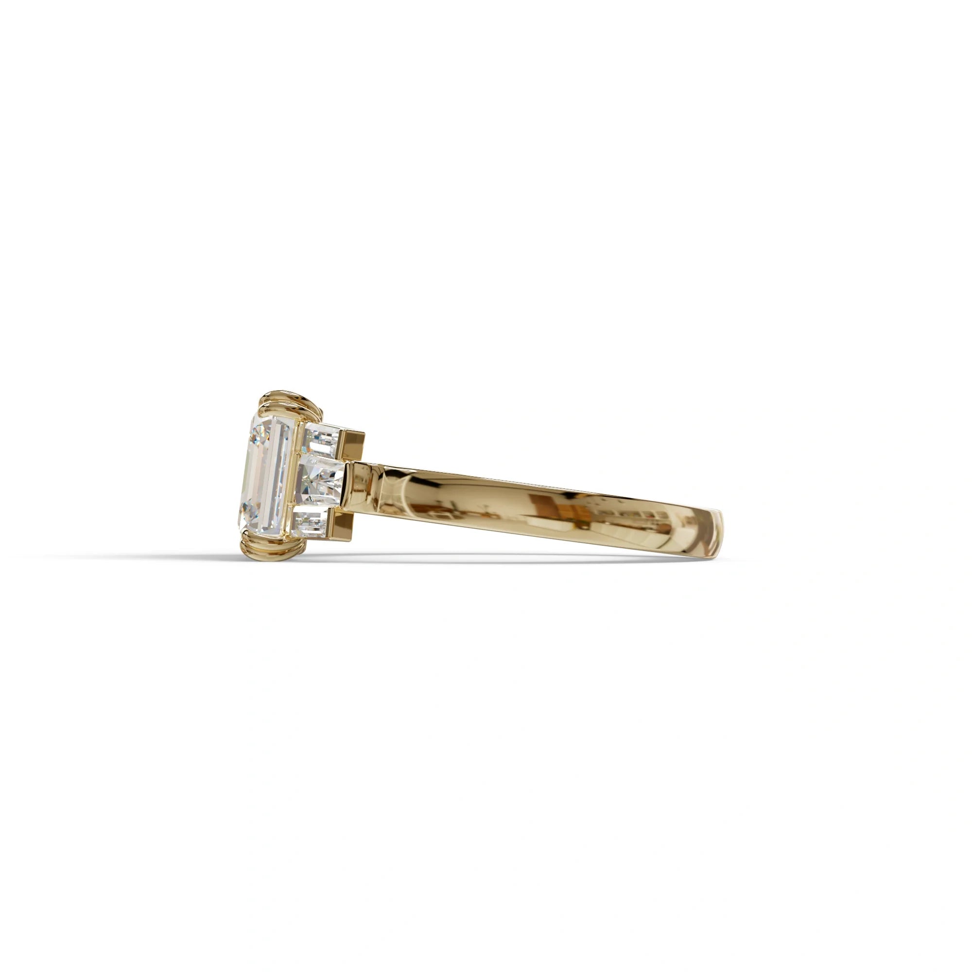 3 Ct E/VVS Colorless Asscher Cut Lab Diamond Double Claw Prong Setting - Celestial
