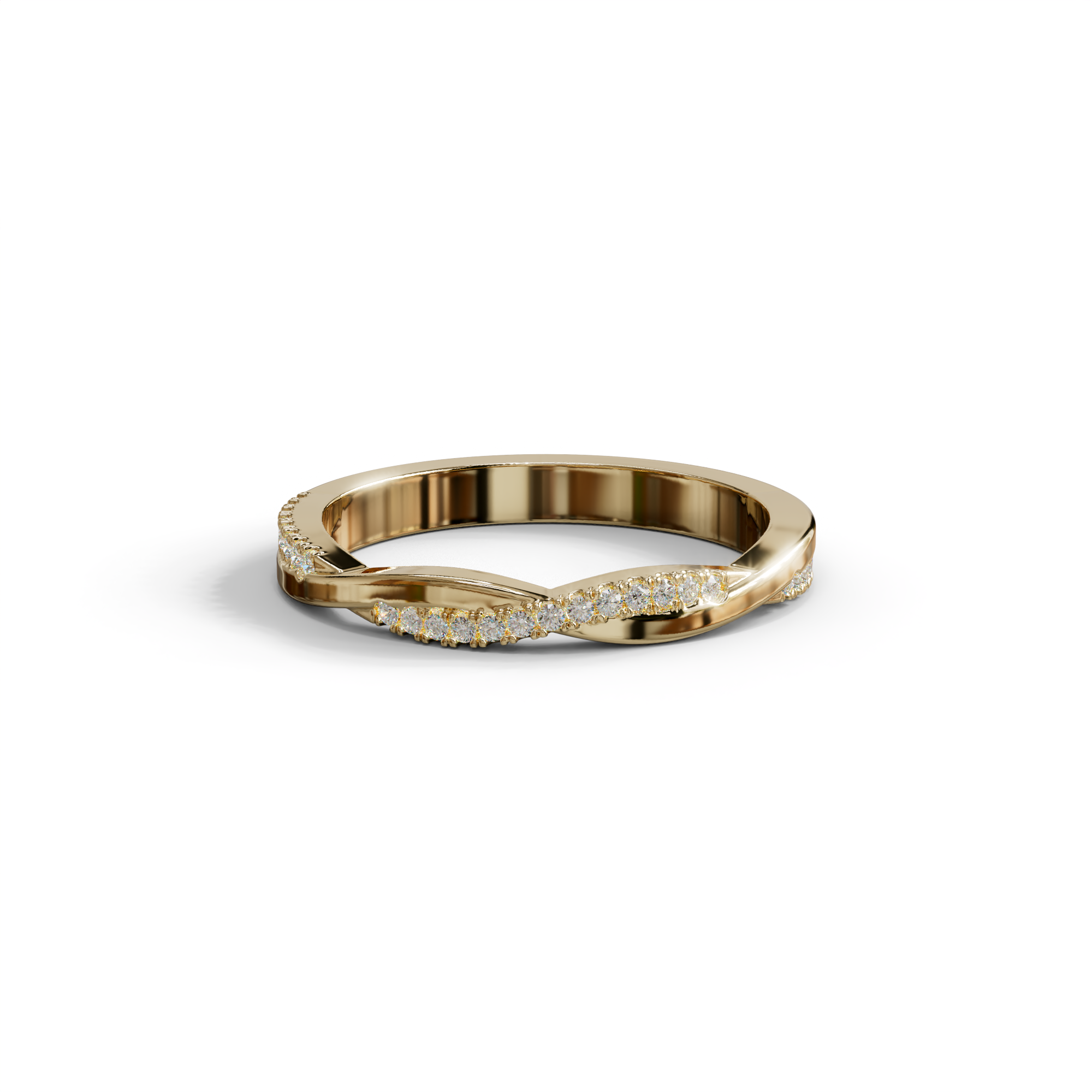 Elegant Twisted Band with Lab‑Grown Diamonds – Women’s Wedding Ring