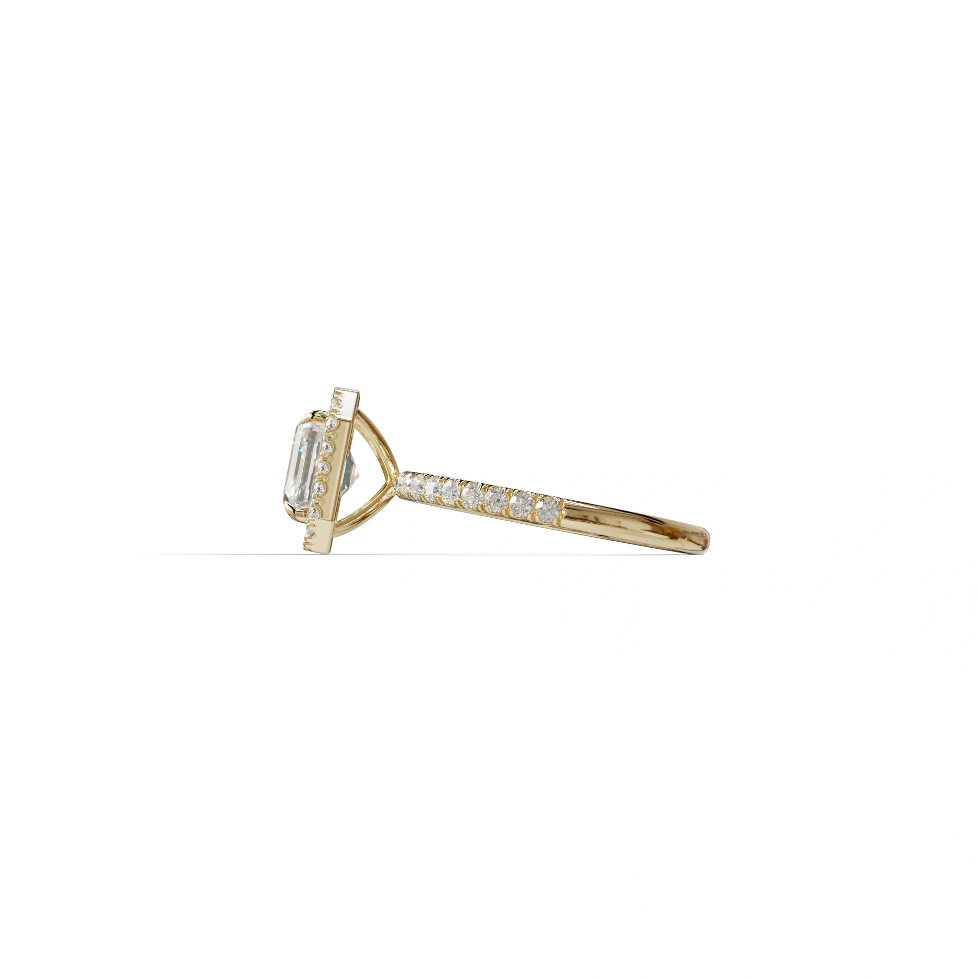 3.5 Ct E - VVS Asscher Cut Lab Diamond Halo & Pave Setting Ring - Up Glam