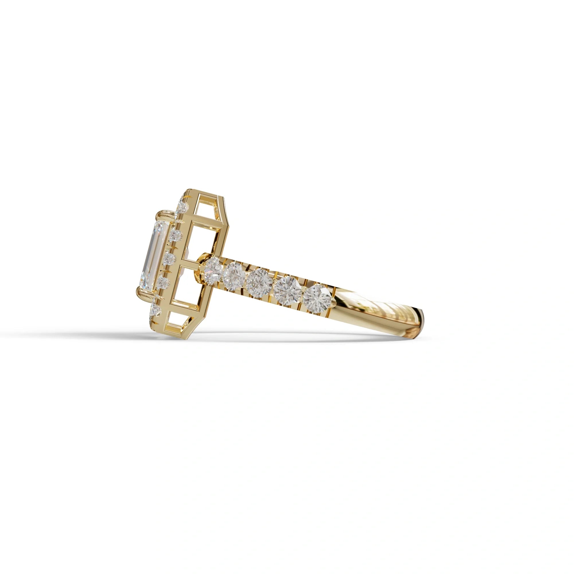 1 Carat Emerald cut lab Diamond Engagement Ring - Freesia