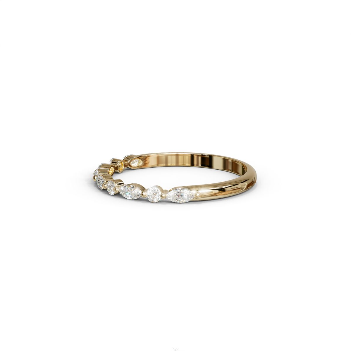 E/VVS Round & Marquise Lab Grown Diamond Wedding Band - 10 Stone Ring