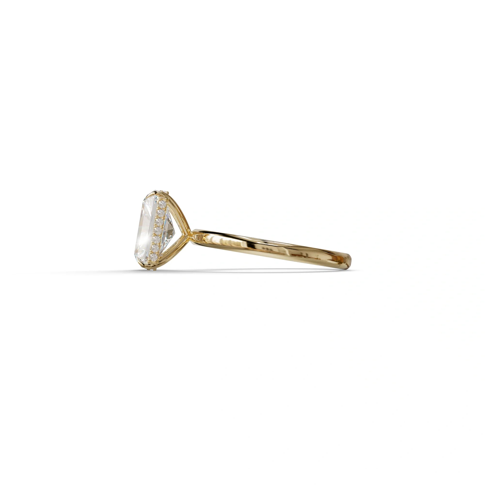 3 Carat E VVS Radiant Cut Hidden Halo Lab Grown Diamond Engagement Ring