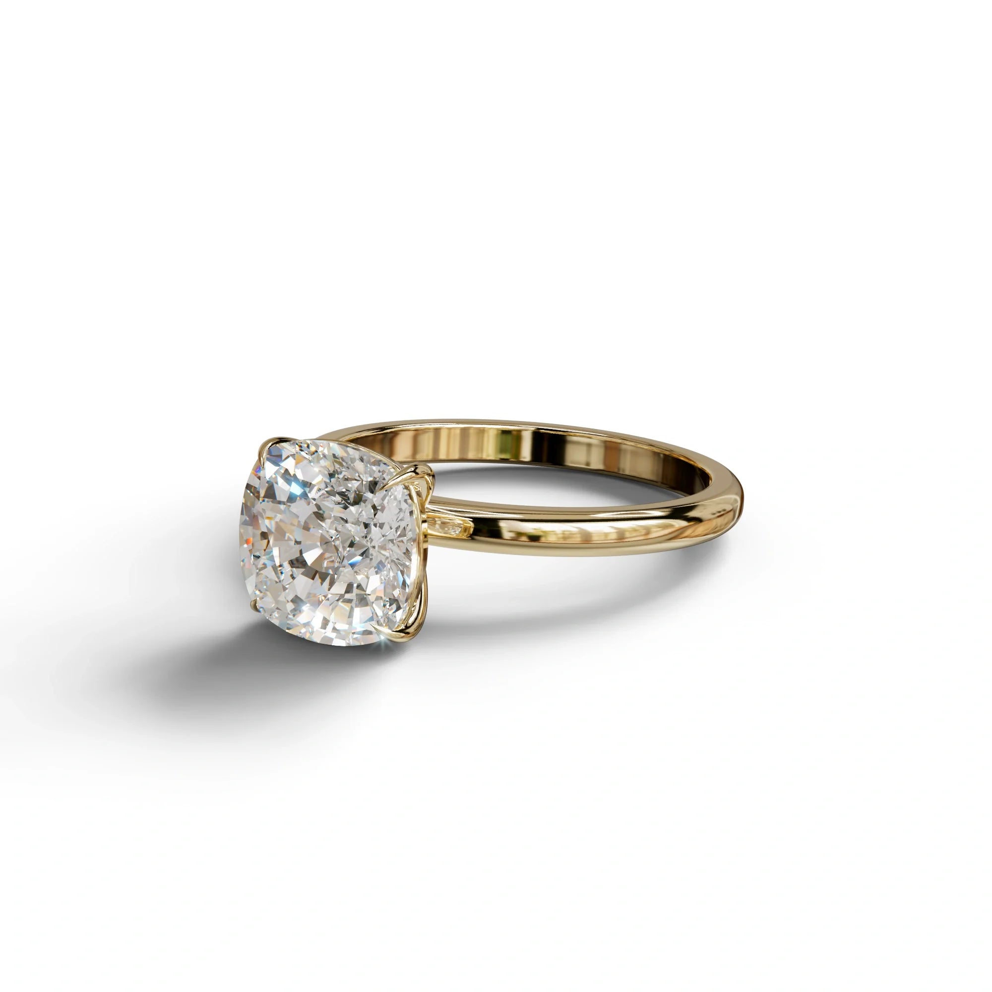 E VVS Cushion Cut Solitaire Lab Grown Diamond Engagement Ring Mesmera