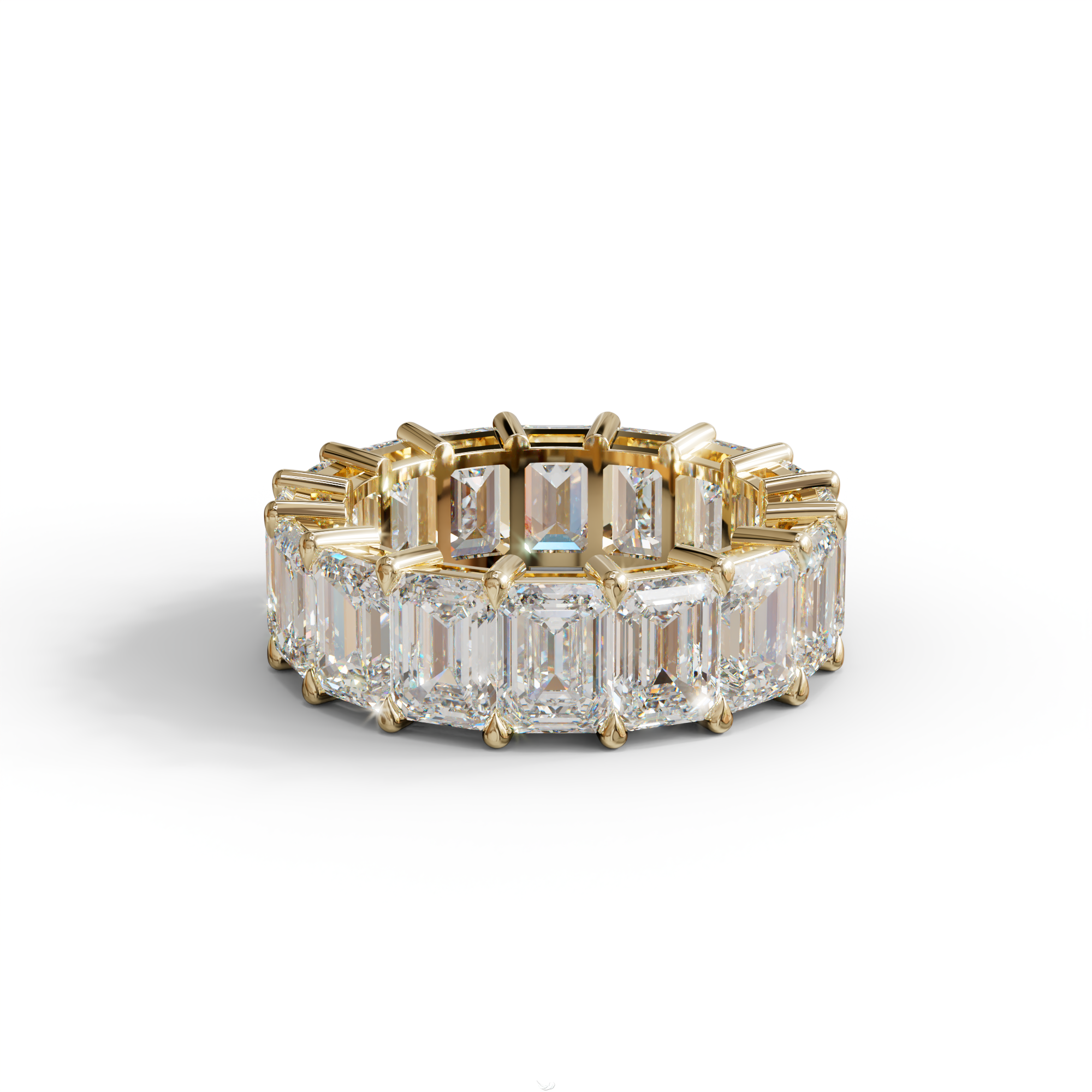 Lab‑Grown Emerald‑Cut Diamond Band – Classic Full‑Eternity Style - E-VVS