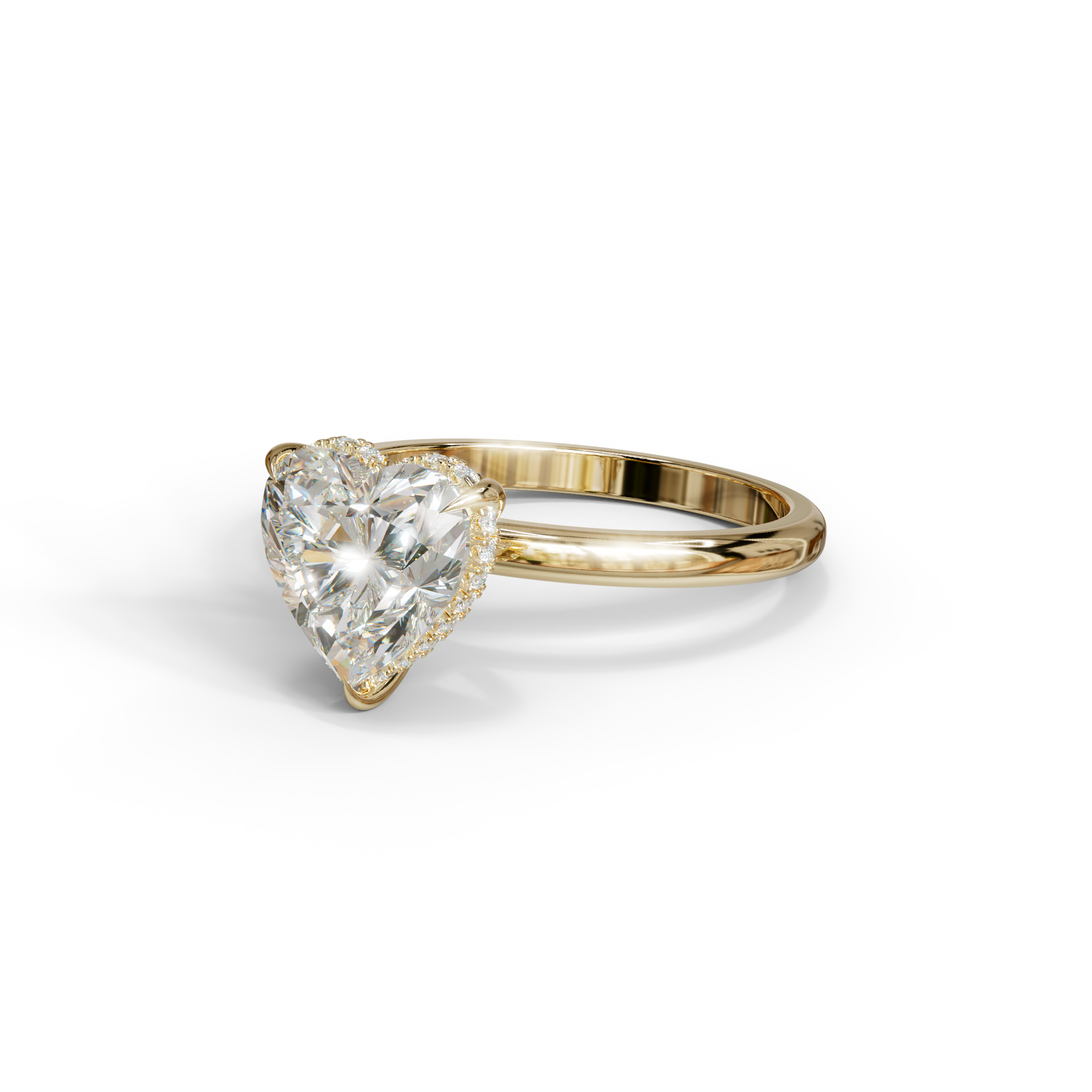 3 Carat E VVS Heart Cut Hidden Halo Set Lab Grown Diamond Engagement Ring