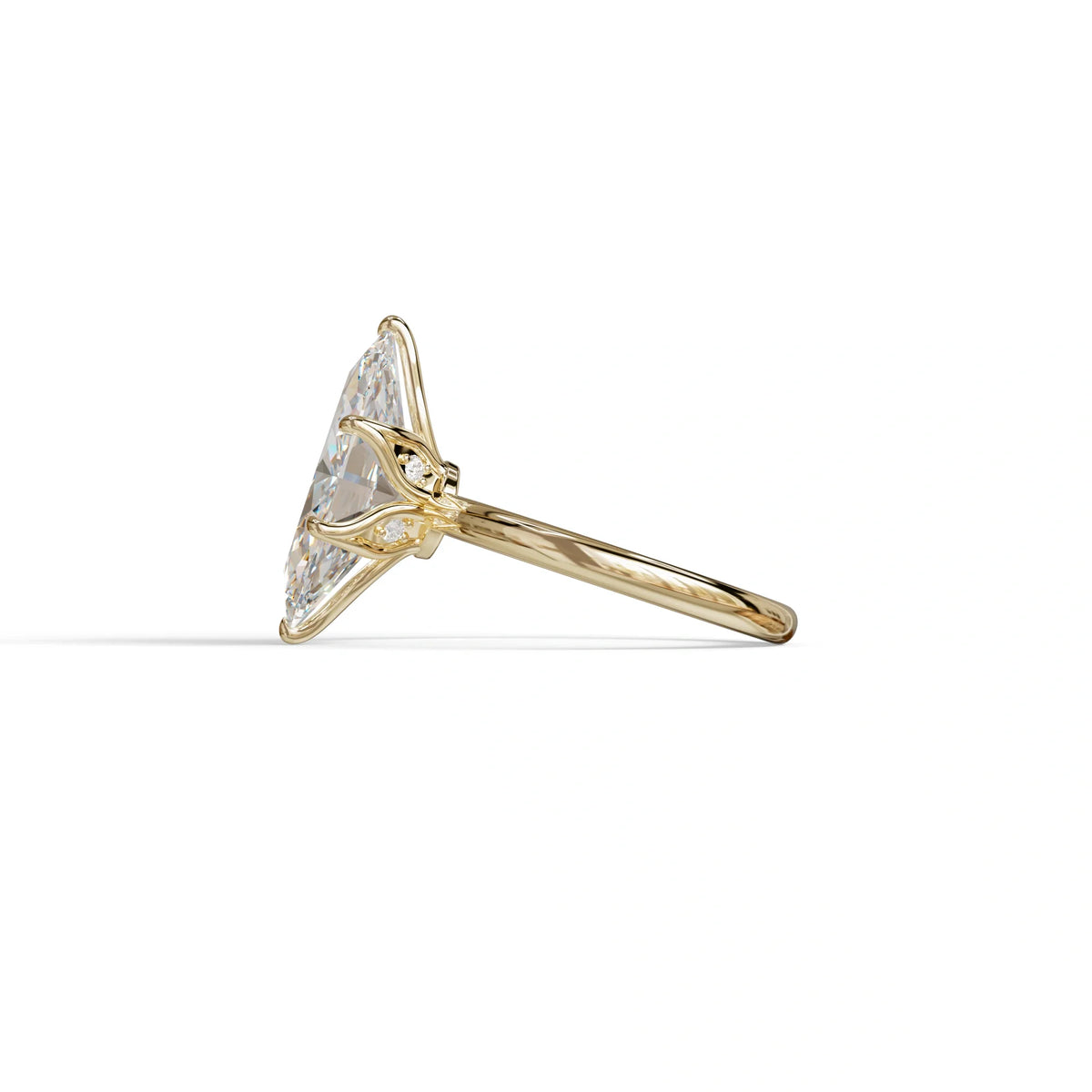 5 Carat Lab Grown Diamond Engagement Ring · Marquise Cut Hidden Halo | Etoile - view 4