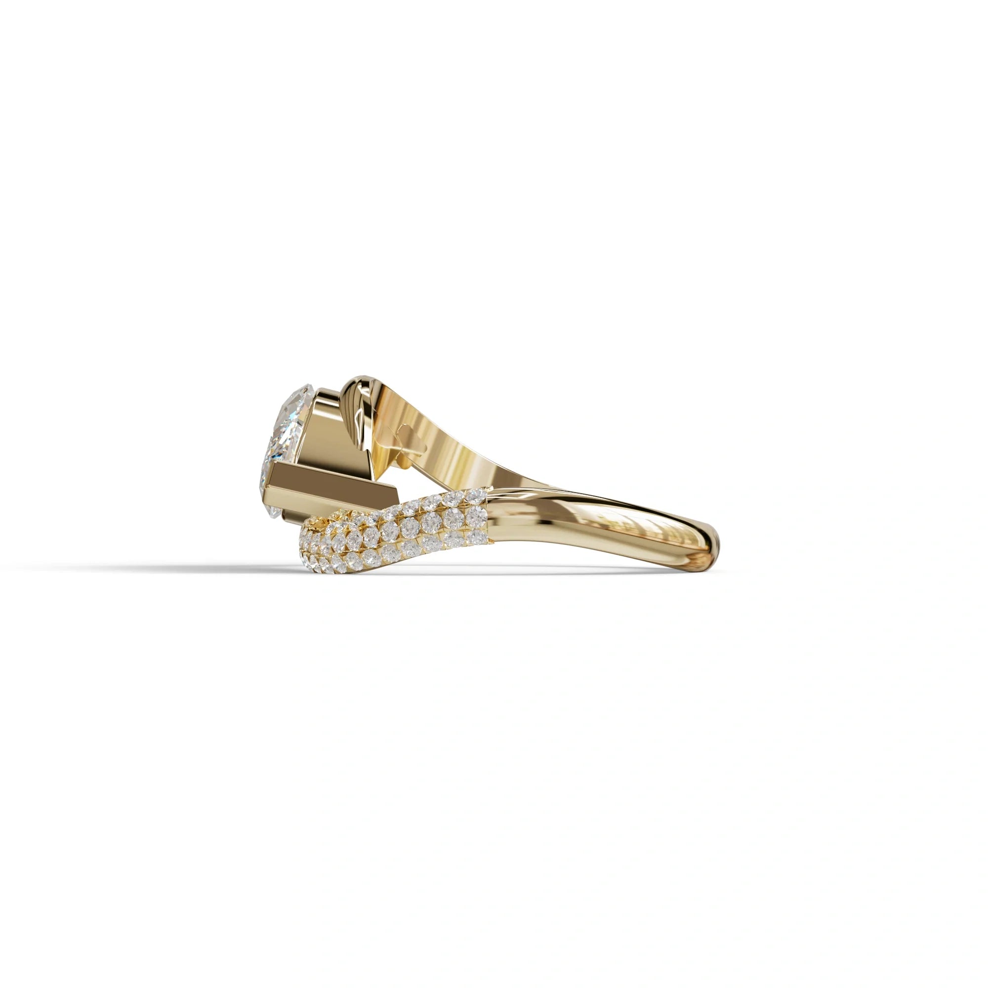 2 Carat E VVS Marquise Cut Lab Diamond Curve Engagement Ring - Maya