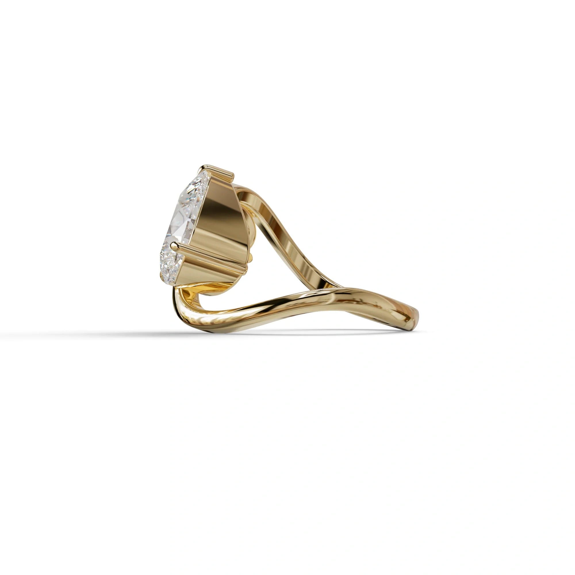 2.8 Carat E VVS Pear and Round Cut Lab Diamond Engagement Ring - Toi Et Moi