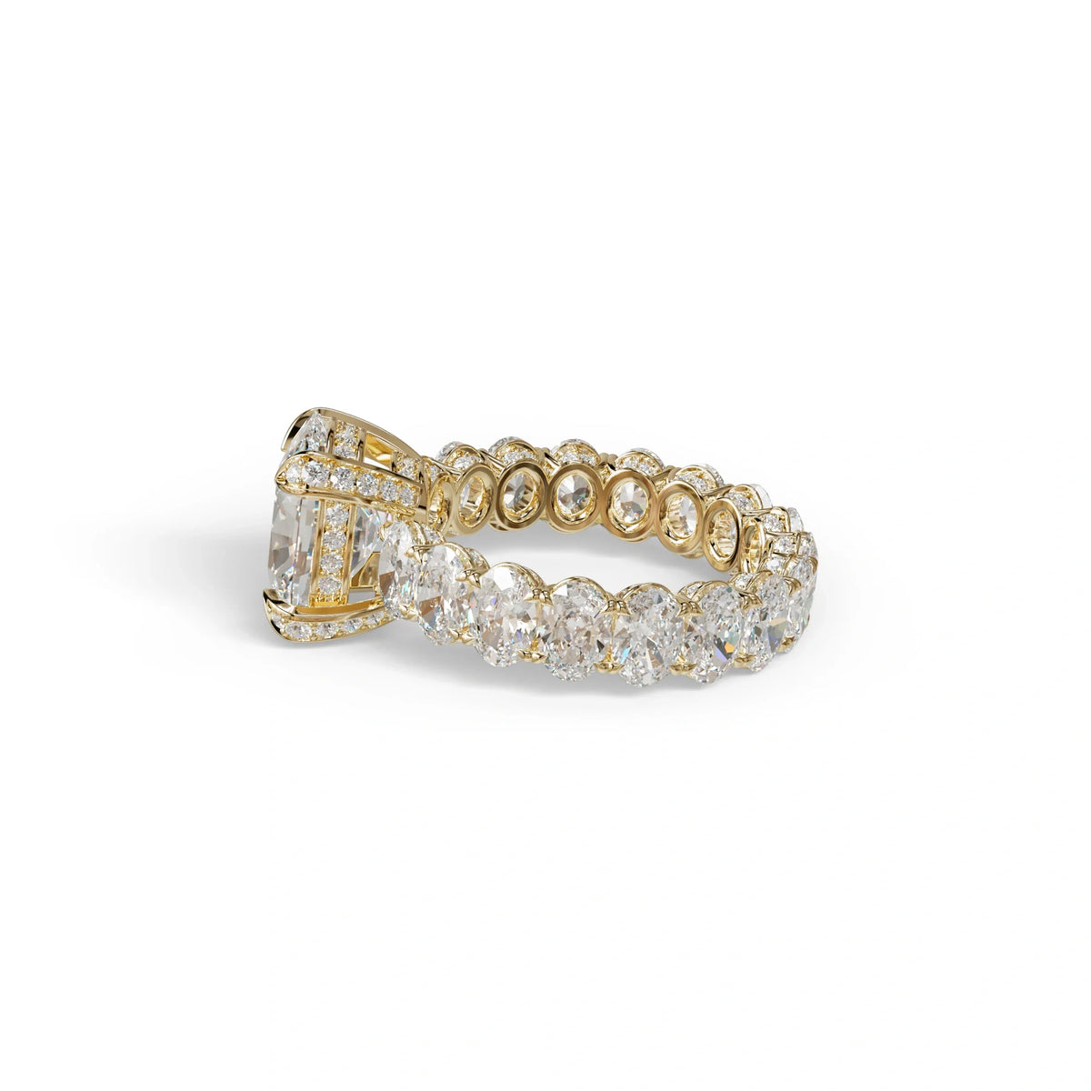 4 Carat E VVS Cushion Cut Full Eternity Lab Grown Diamond Ring - Enigma