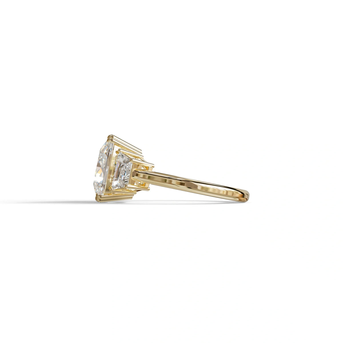 3.5 Carat Lab Grown Diamond Engagement Ring · Cushion Cut Three Stone | Trilogy - view 4