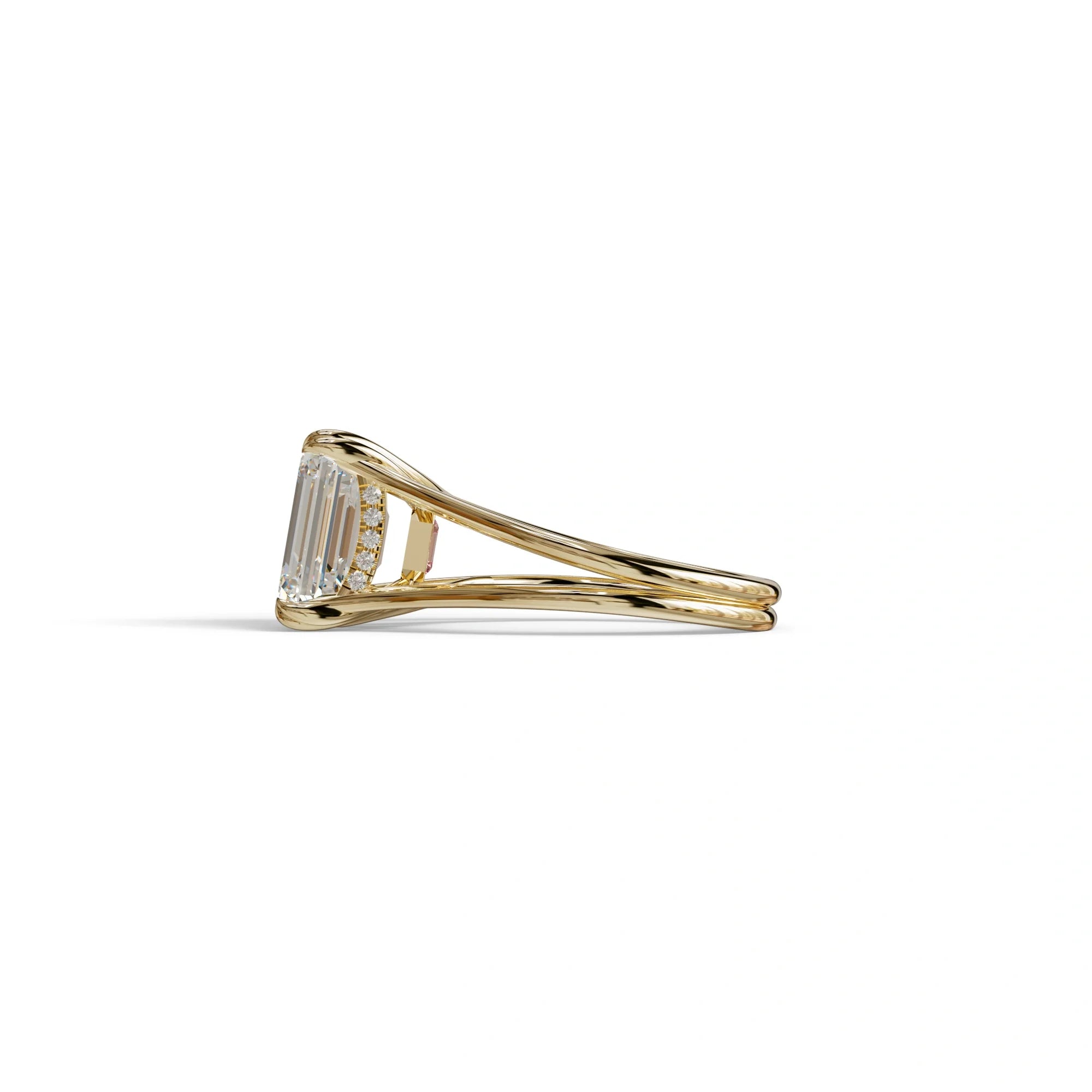 4 Carat E VVS Emerald Cut Lab Grown Diamond Engagement Ring - Tesira